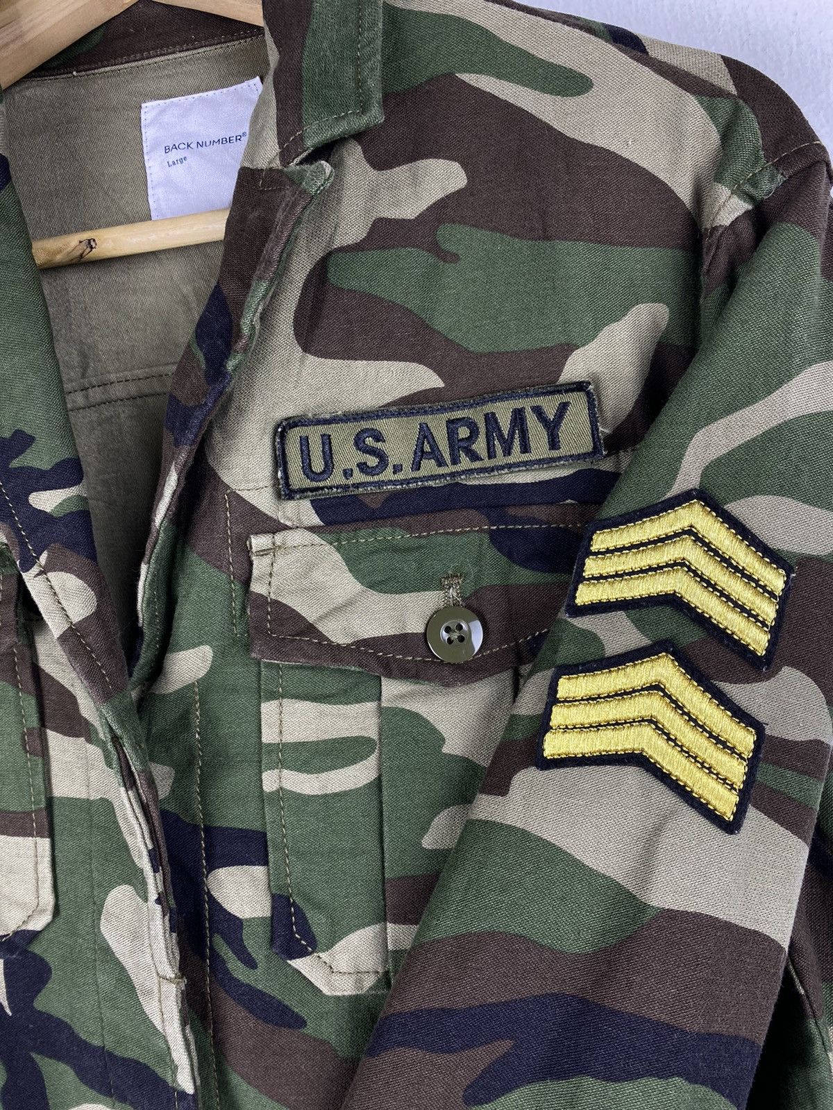Japanese Brand GONE 🔥 Vintage Back Number Military U.S Army Camo Jacket Size US L / EU 52-54 / 3 - 5 Thumbnail