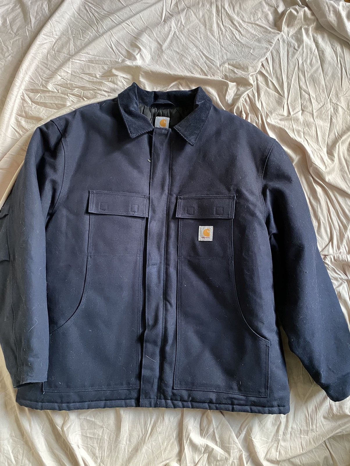 image of Carhartt Heavy Insulated Work Jacket Size Xxl in Blue, Men's