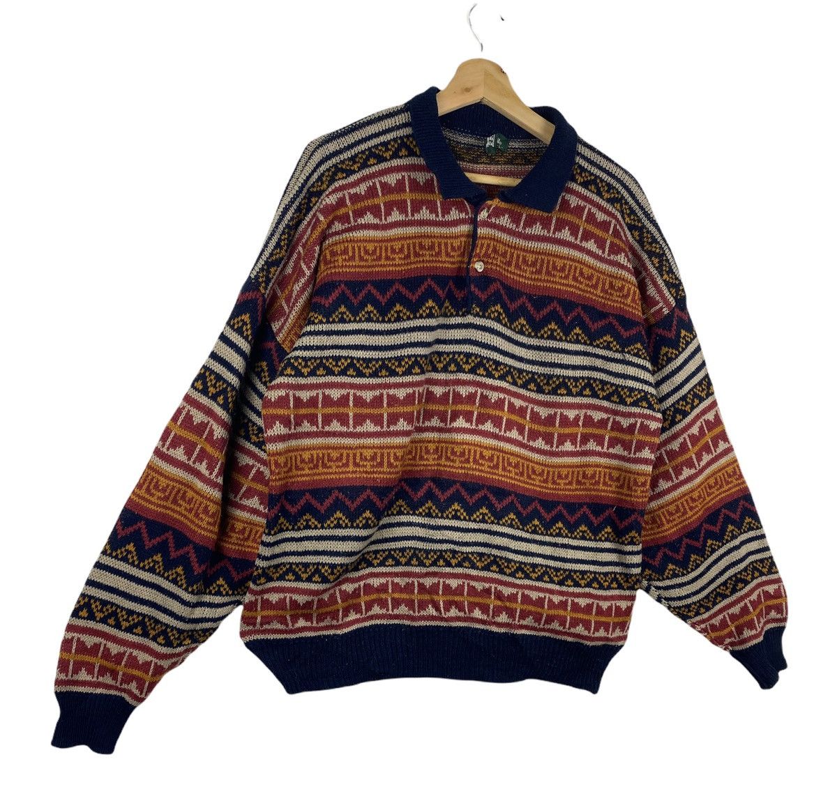 Japanese Brand STEAL 🔥 Vintage Navajo x Native Knit Sweater By Presen Size US L / EU 52-54 / 3 - 2 Thumbnail