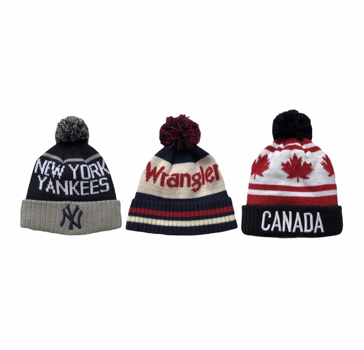 New York Yankees 3 Lot Wrangler,NY Yankees 47Brand & Olympics Canada Beanie Size ONE SIZE - 2 Thumbnail