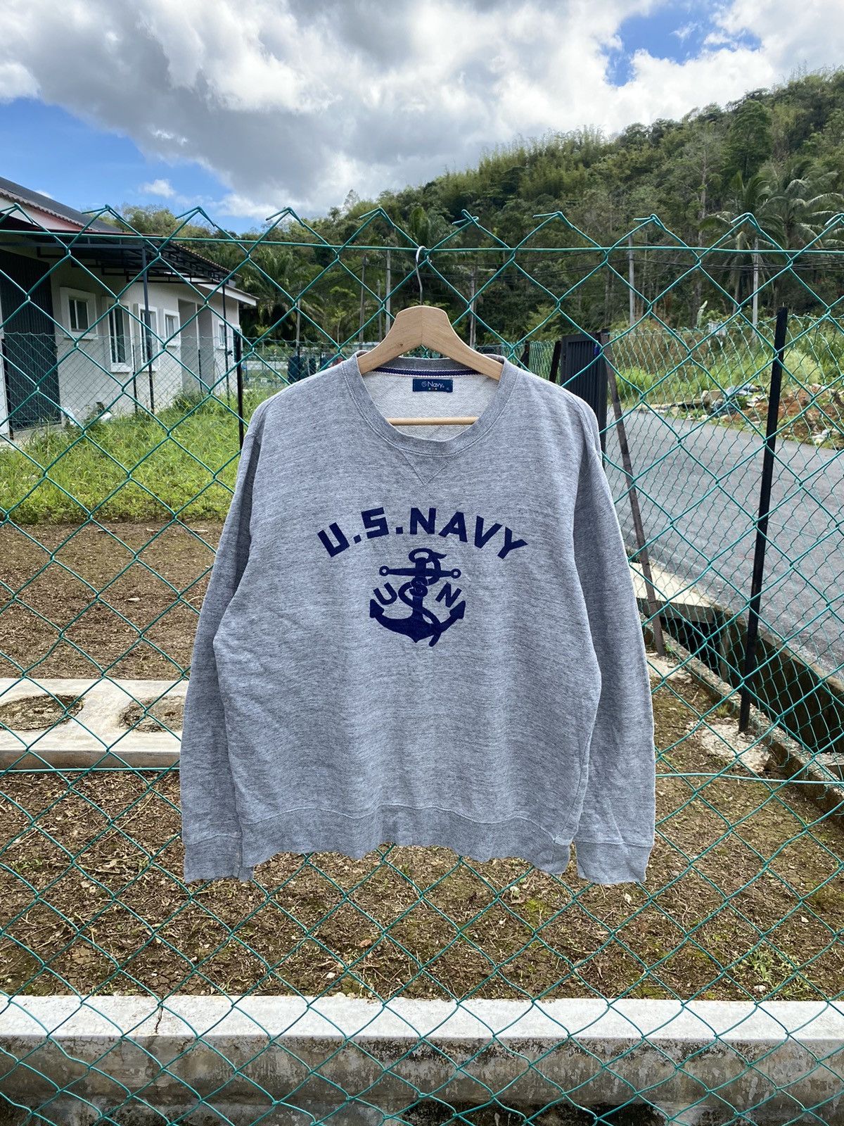 Japanese Brand AW US NAVY Big Logo Spellout Crewneck Size US L / EU 52-54 / 3 - 2 Thumbnail