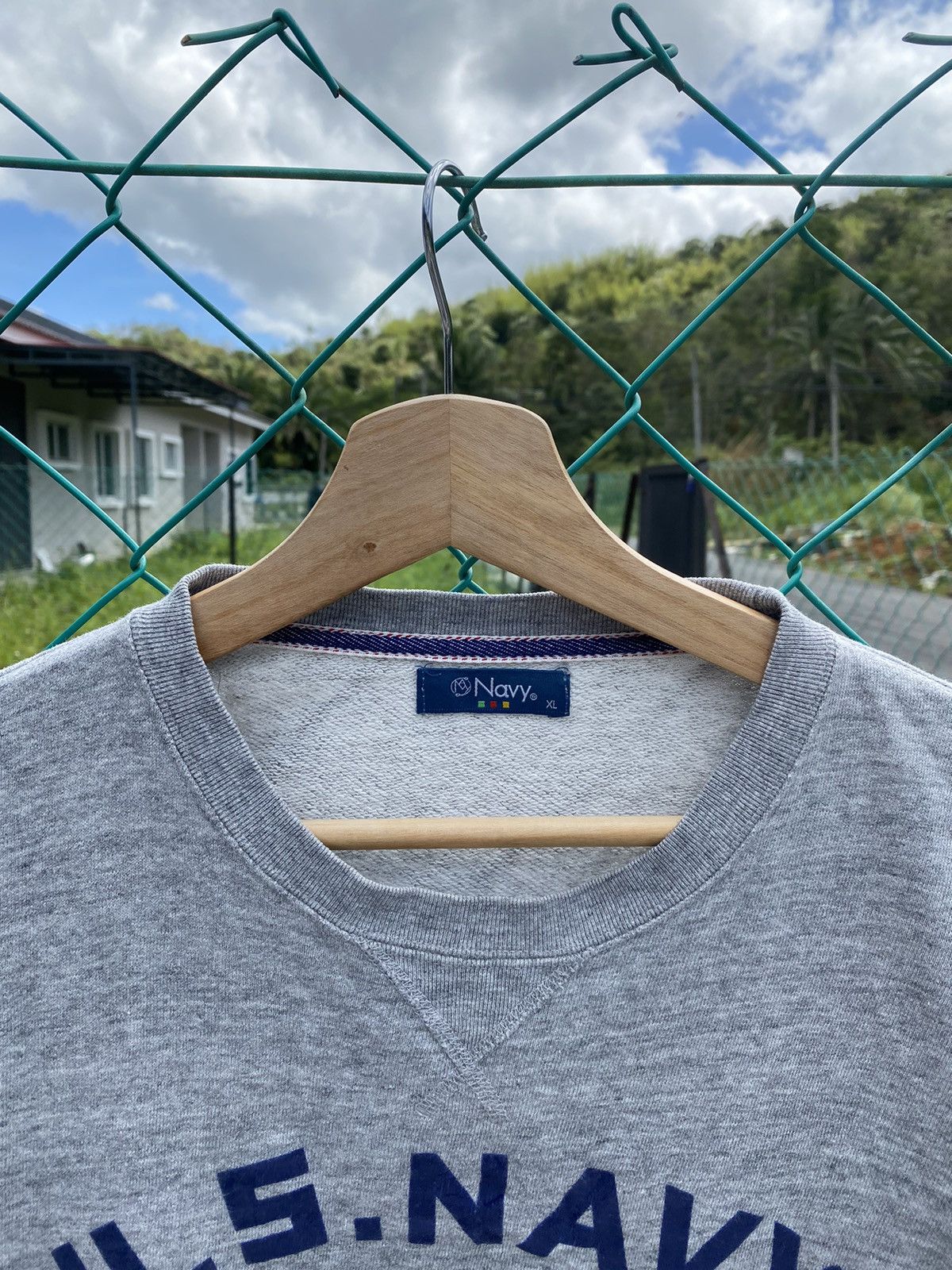 Japanese Brand AW US NAVY Big Logo Spellout Crewneck Size US L / EU 52-54 / 3 - 4 Thumbnail