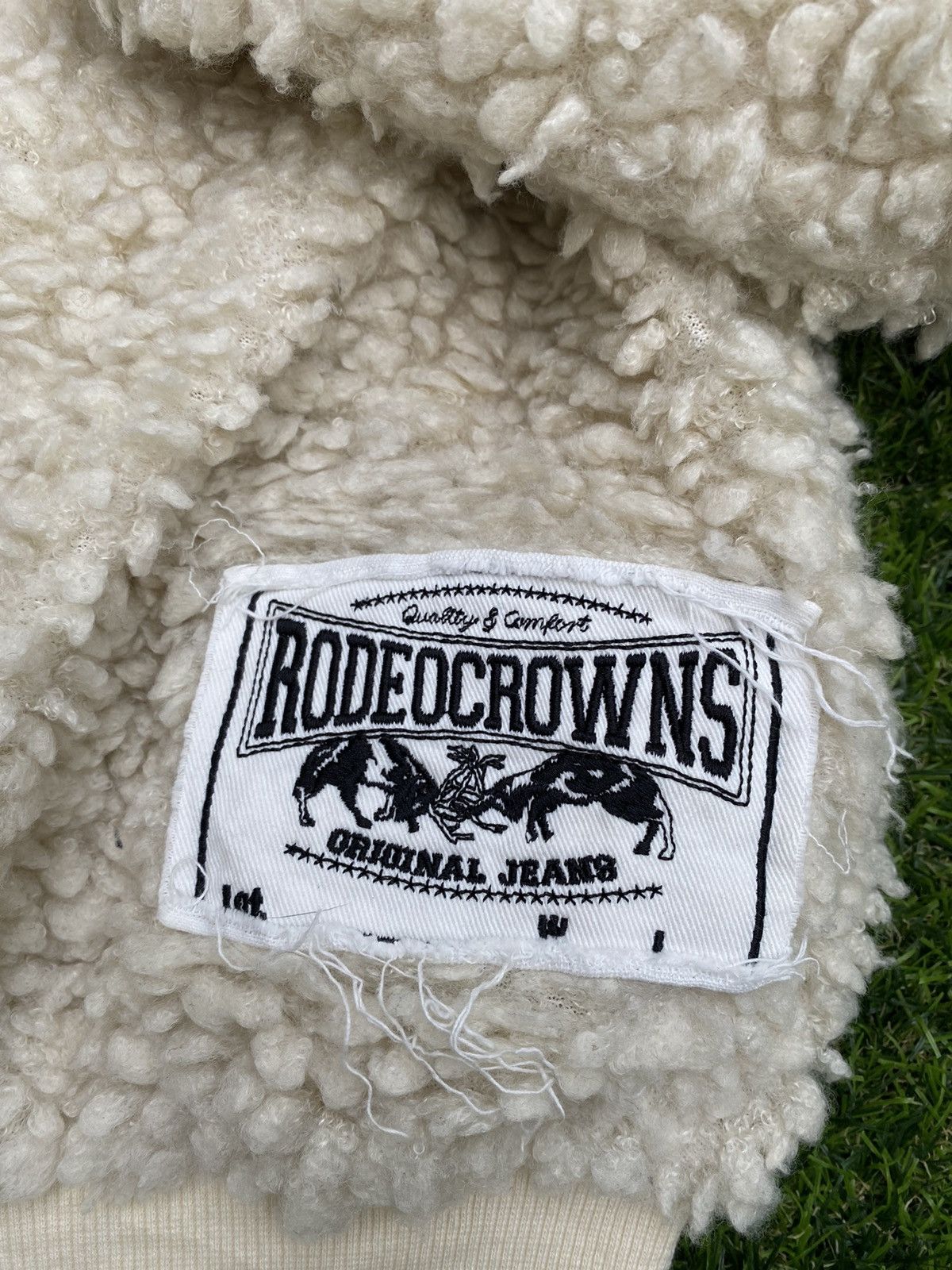 Japanese Brand Vintage Rodeo Crowns Denim Pocket Sherpa Fleece Sweatshirt Size ONE SIZE - 8 Thumbnail