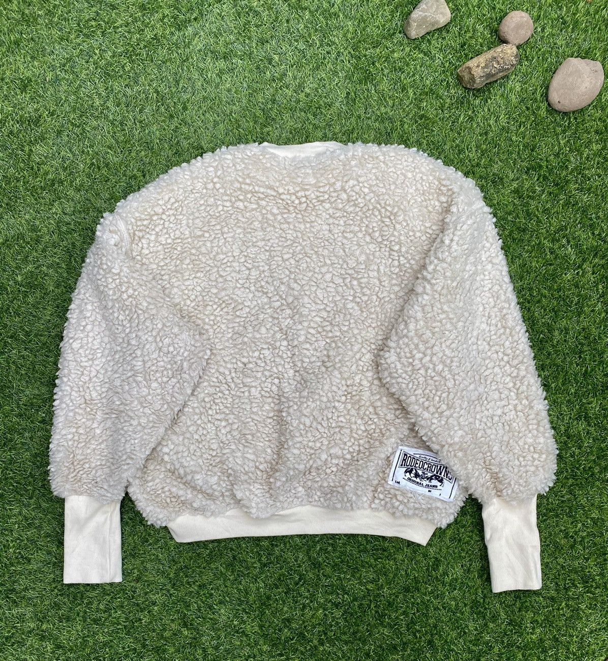 Japanese Brand Vintage Rodeo Crowns Denim Pocket Sherpa Fleece Sweatshirt Size ONE SIZE - 9 Thumbnail