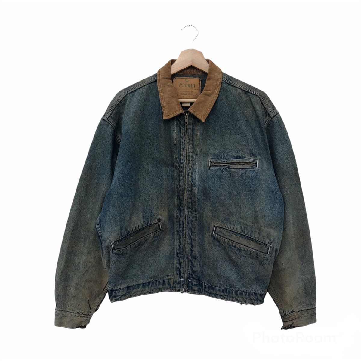 Japanese Brand 🔥80’s VTG DETROIT BIKER DENIM JACKET EDWIN DISTRESSED Size US M / EU 48-50 / 2 - 1 Thumbnail