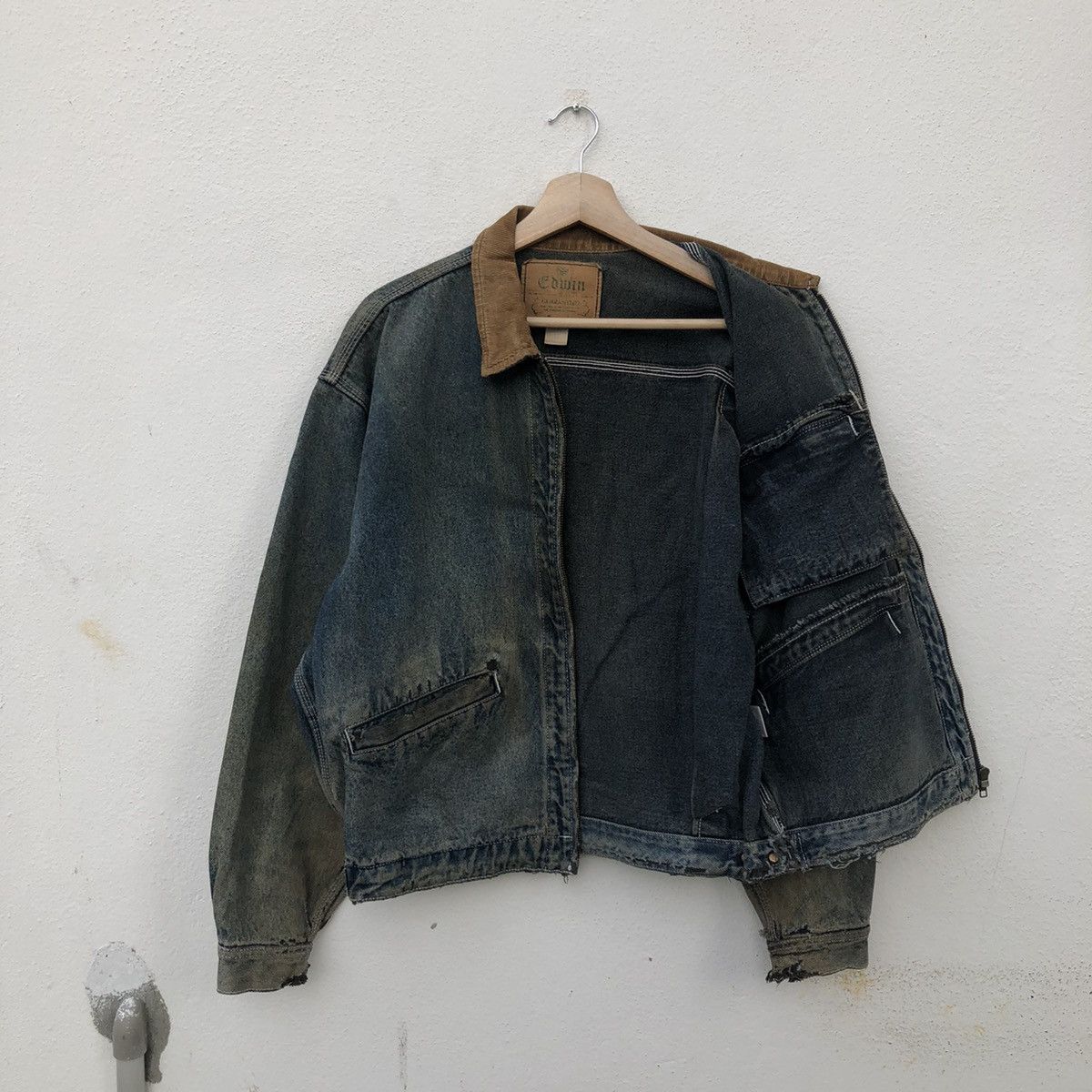 Japanese Brand 🔥80’s VTG DETROIT BIKER DENIM JACKET EDWIN DISTRESSED Size US M / EU 48-50 / 2 - 11 Thumbnail