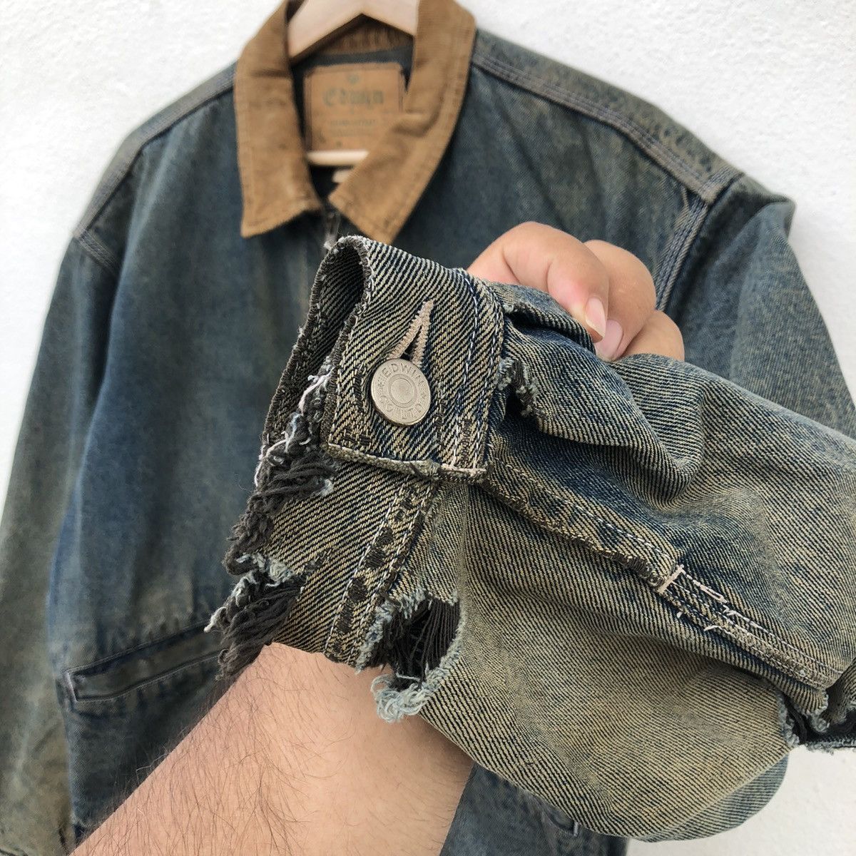 Japanese Brand 🔥80’s VTG DETROIT BIKER DENIM JACKET EDWIN DISTRESSED Size US M / EU 48-50 / 2 - 8 Thumbnail