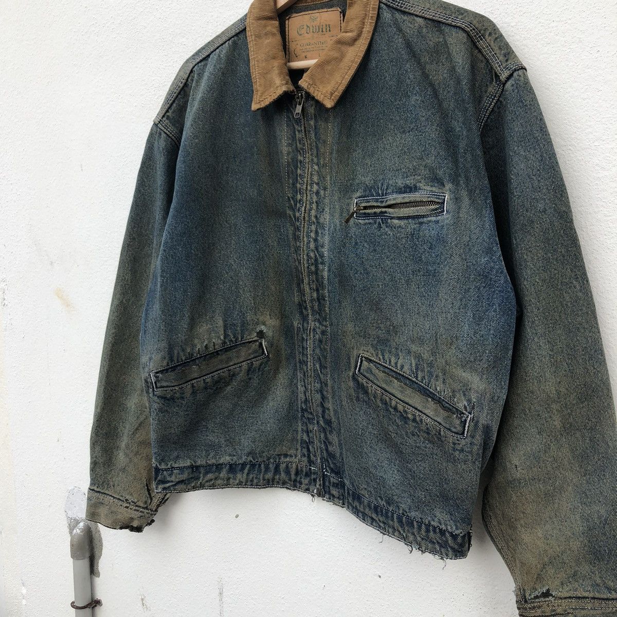 Japanese Brand 🔥80’s VTG DETROIT BIKER DENIM JACKET EDWIN DISTRESSED Size US M / EU 48-50 / 2 - 5 Thumbnail