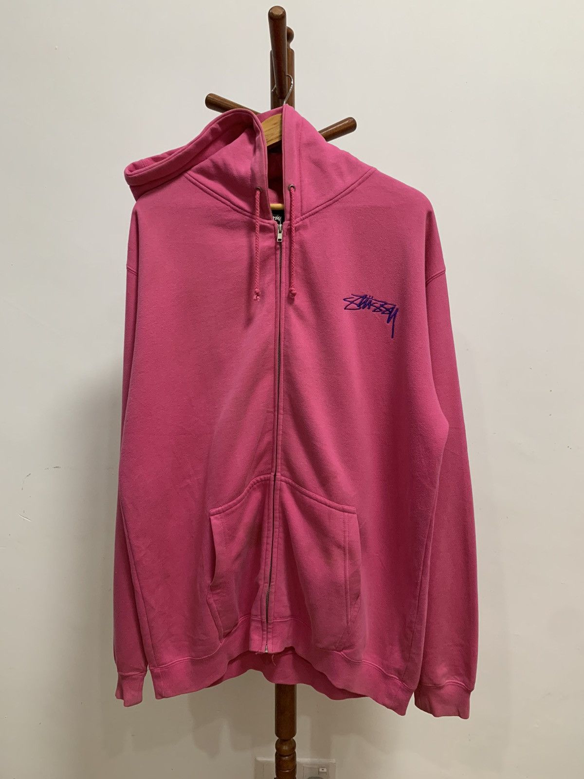 Stussy × Vintage Oversize Stussy Zipper Hoodie Size US L / EU 52-54 / 3 - 2 Thumbnail