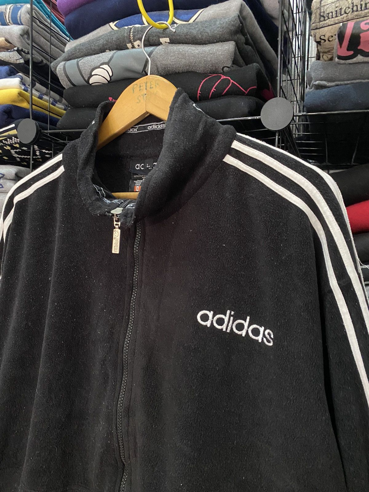 Adidas × Vintage Vintage90s adidas biglogo embroidery fleece sweater fullzip Size US L / EU 52-54 / 3 - 3 Thumbnail