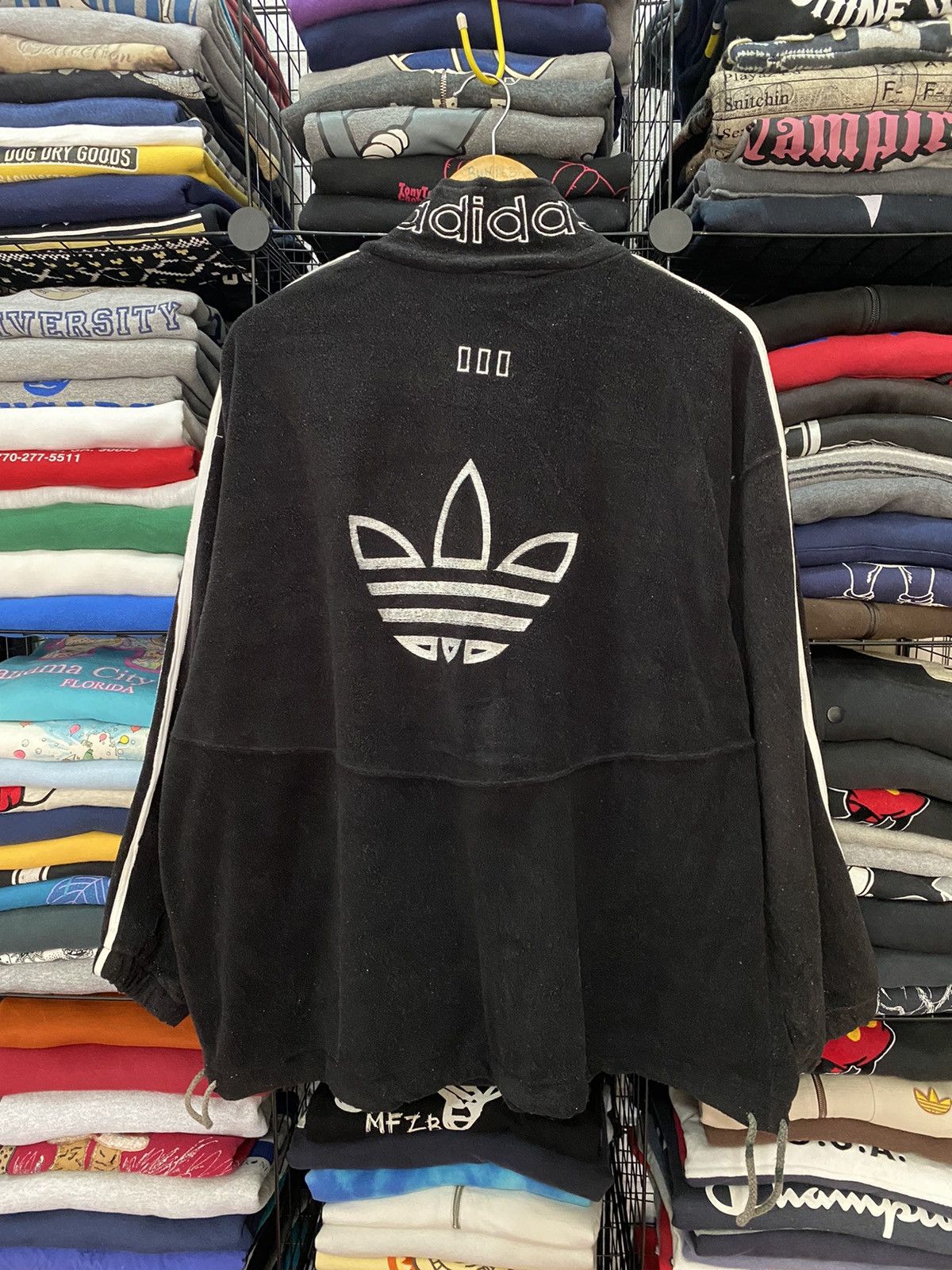Adidas × Vintage Vintage90s adidas biglogo embroidery fleece sweater fullzip Size US L / EU 52-54 / 3 - 1 Thumbnail