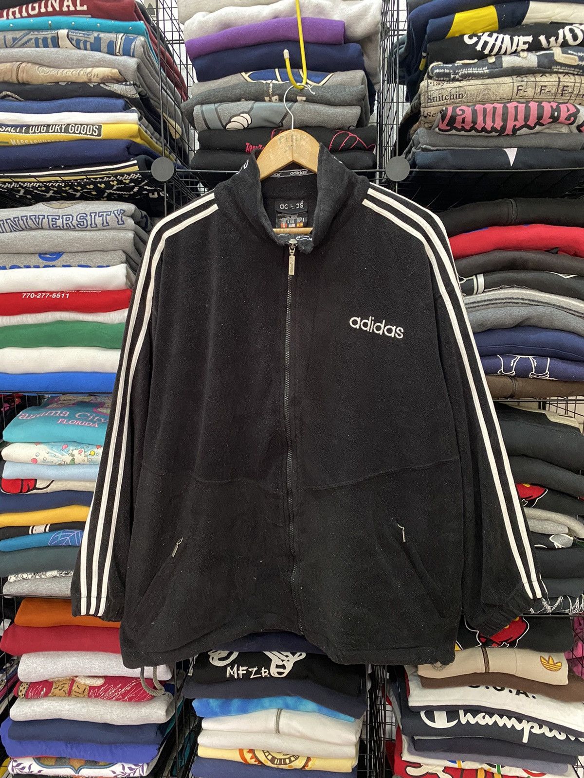 Adidas × Vintage Vintage90s adidas biglogo embroidery fleece sweater fullzip Size US L / EU 52-54 / 3 - 2 Thumbnail