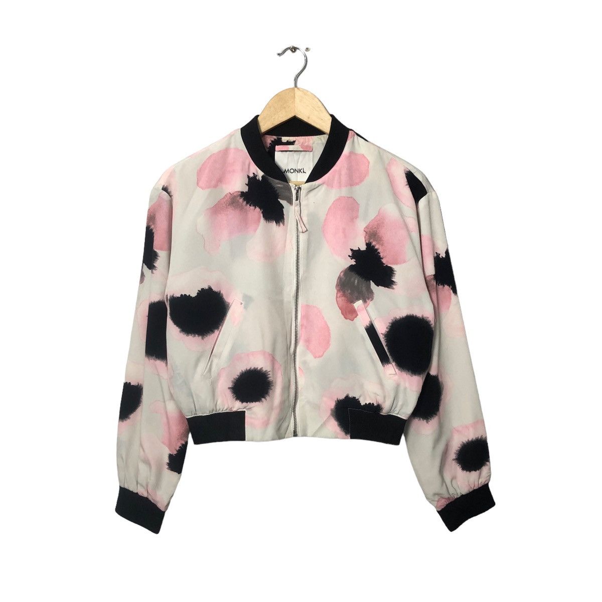 image of Print All Over Me x Vintage Monki Zipper Ups Full Print Jacket in White/Pink, Women's (Size Medium)