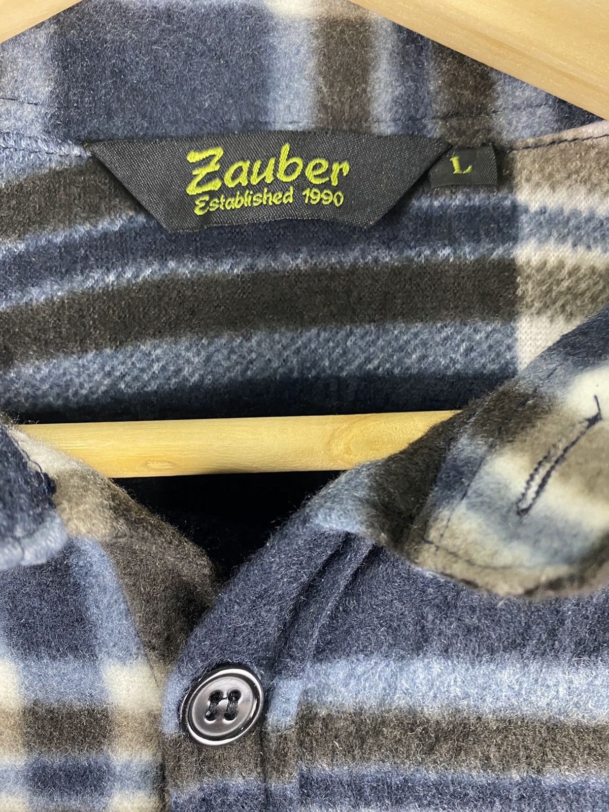 Flannel STEAL🔥Vintage Checkered Fleece Button Up Flannel By Zauber Size US L / EU 52-54 / 3 - 4 Thumbnail