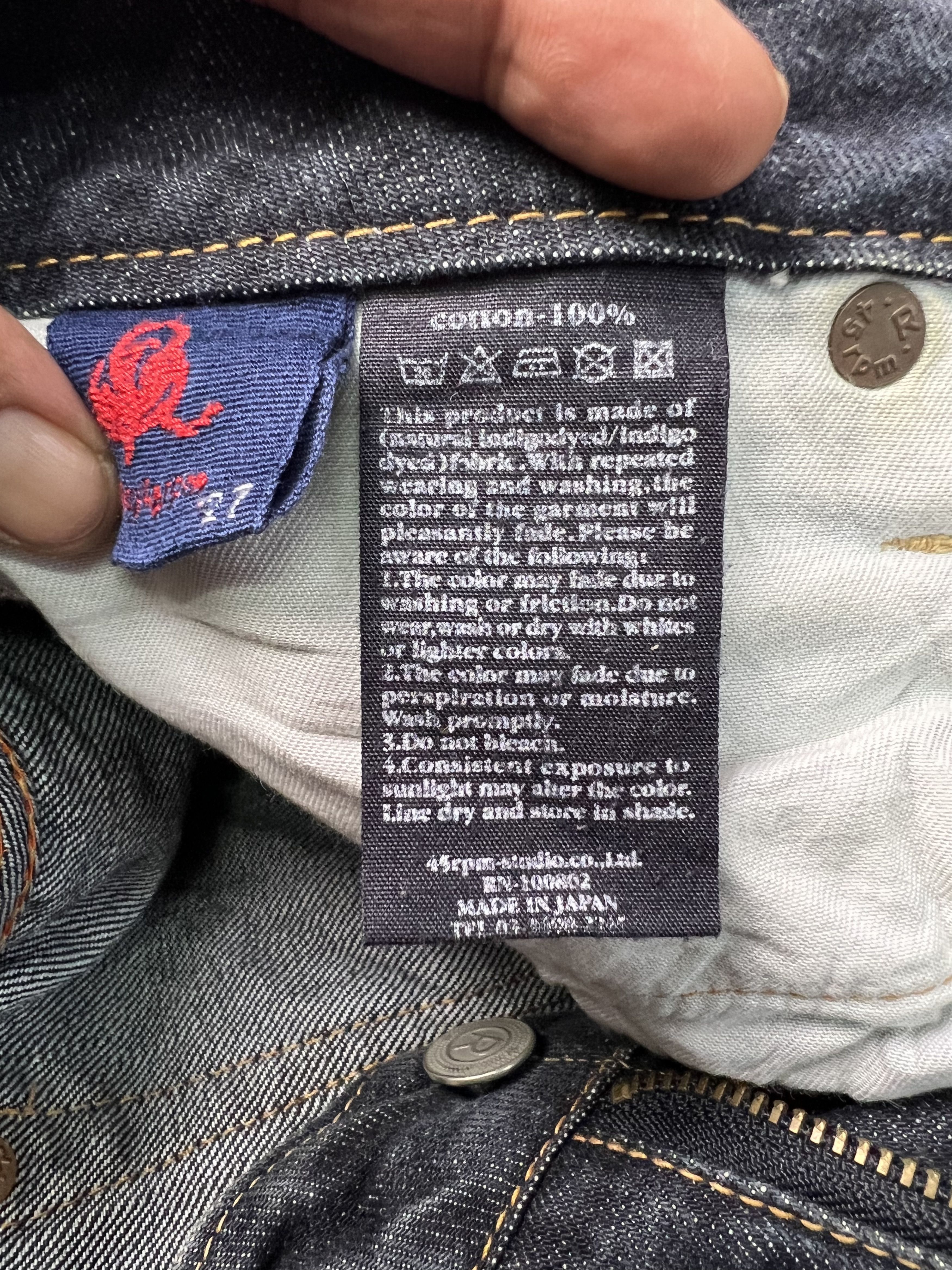 45rpm 🔥45rpm Japanese Brand Denim Size US 29 - 18 Thumbnail