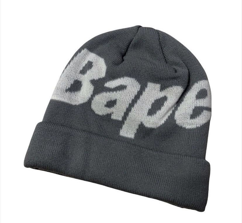 Bape Knit Cap BAPE Mad Face APE HEAD Beanie Knit Cap Navy A
