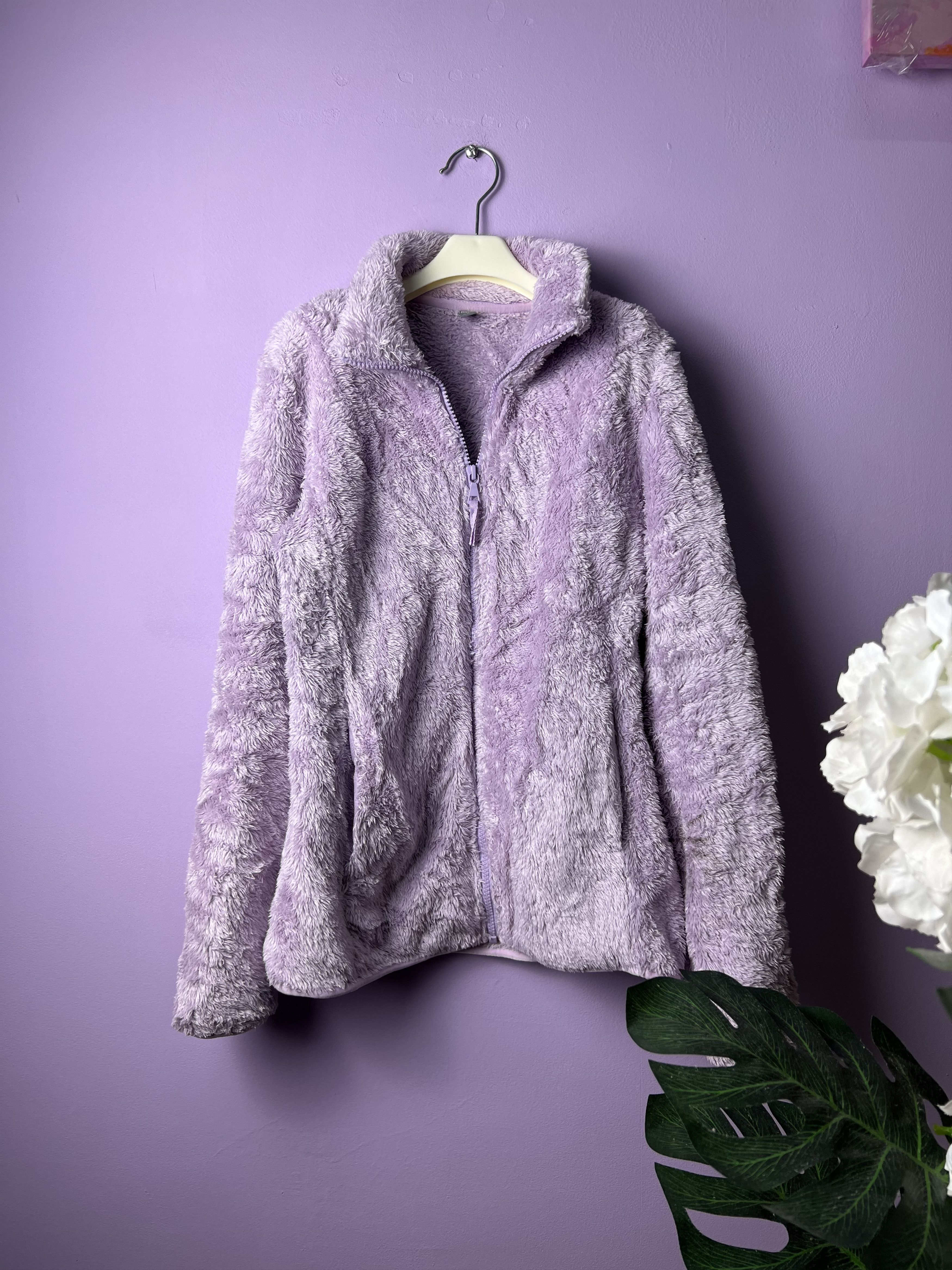 Japanese Brand 🔥Purple Uniqlo Faux Fur Zipper Jackets Size US S / EU 44-46 / 1 - 1 Thumbnail
