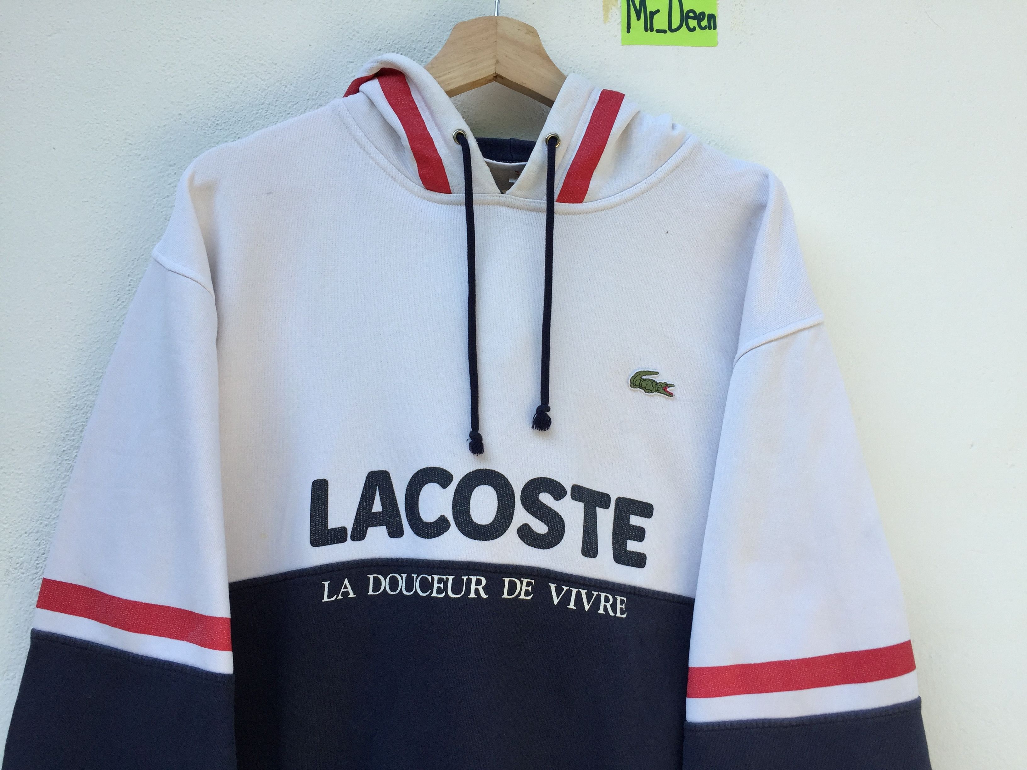 Lacoste Vintage Lacoste Big Logo Hoodie Spelllout Size US XL / EU 56 / 4 - 4 Thumbnail