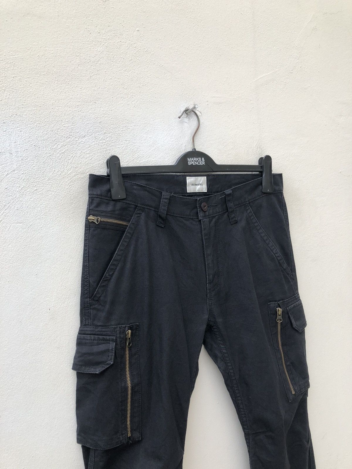 wjk Acoustic Japan Black Parachute Flare Cargo Trouser Pant Size US 31 - 10 Thumbnail