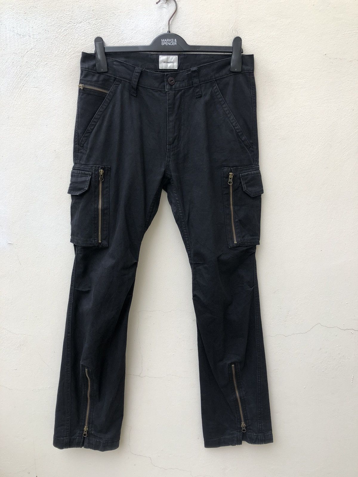 wjk Acoustic Japan Black Parachute Flare Cargo Trouser Pant Size US 31 - 8 Thumbnail