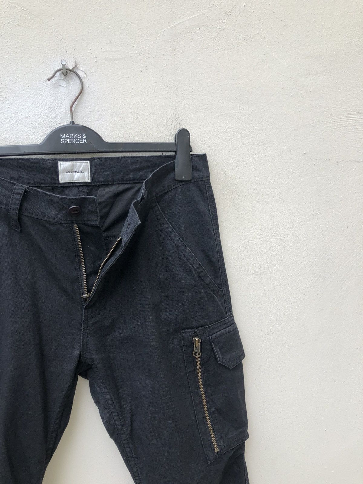 wjk Acoustic Japan Black Parachute Flare Cargo Trouser Pant Size US 31 - 12 Thumbnail