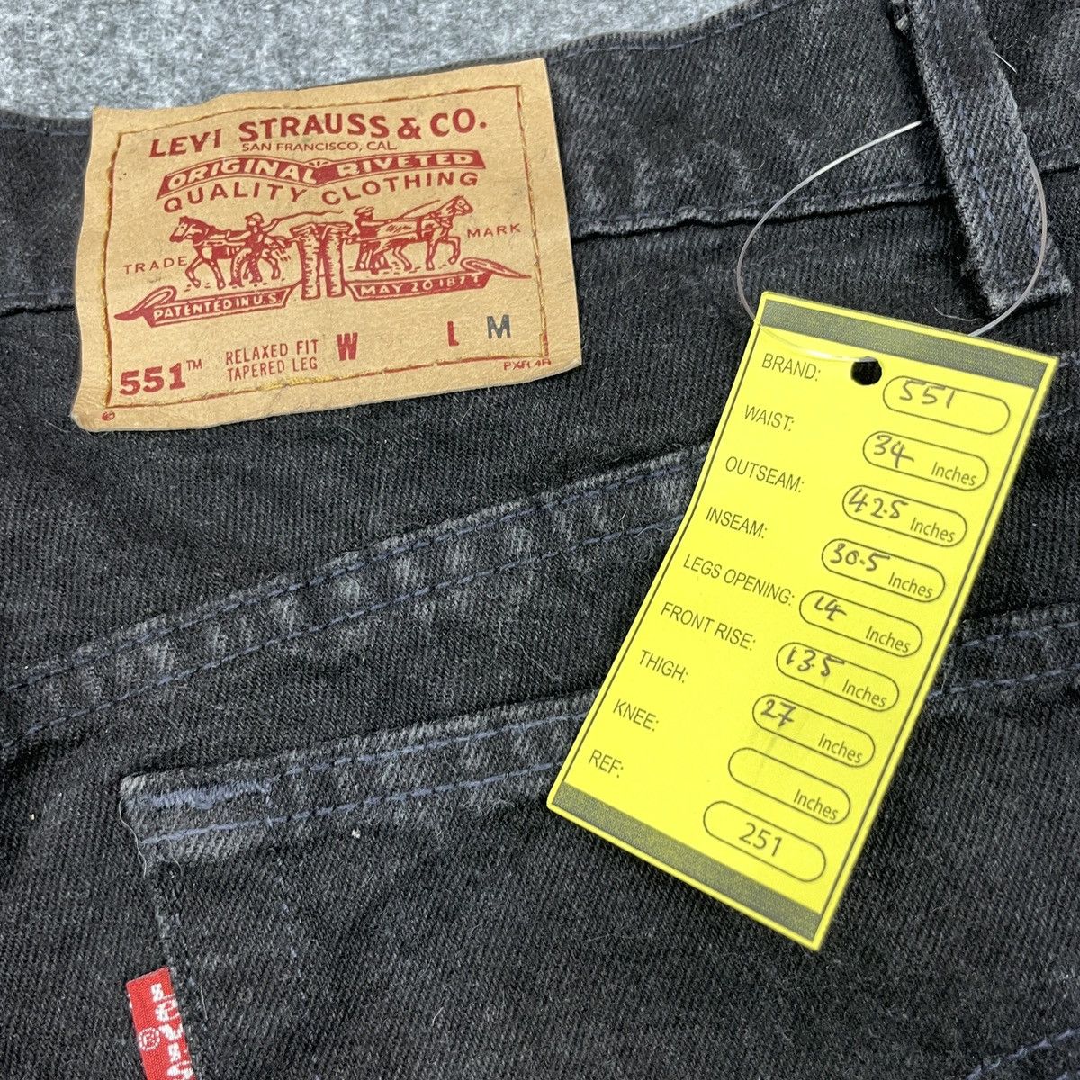Levi's × Vintage Vintage Levi's 551 Super Black Jeans -wc 251 Size US 34 / EU 50 - 9 Thumbnail
