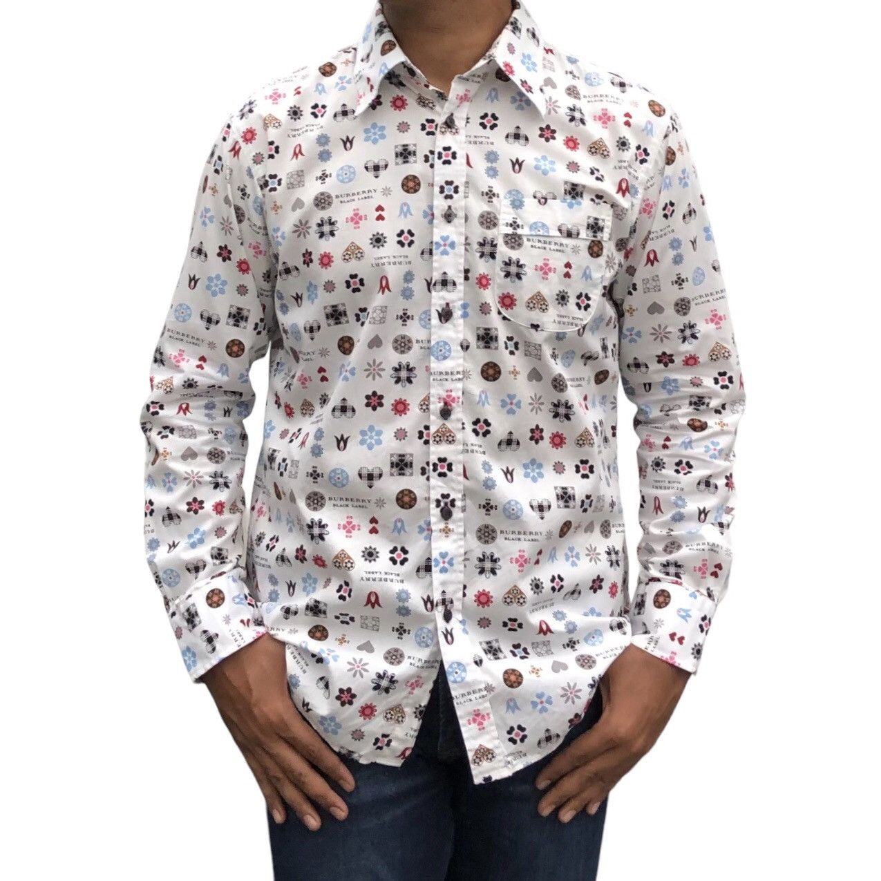 Burberry Burberry BlackLabel Spell Out Over Print Long Sleeve Size US M / EU 48-50 / 2 - 3 Thumbnail