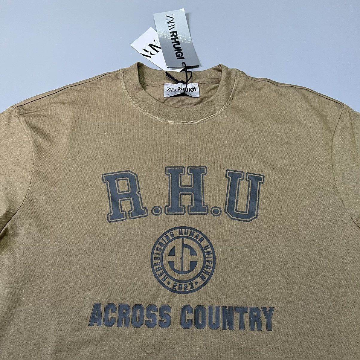 Rhude × Zara RHUDE x Zara NEW T-Shirt taupe brown shirt logo Size US L / EU 52-54 / 3 - 8 Thumbnail