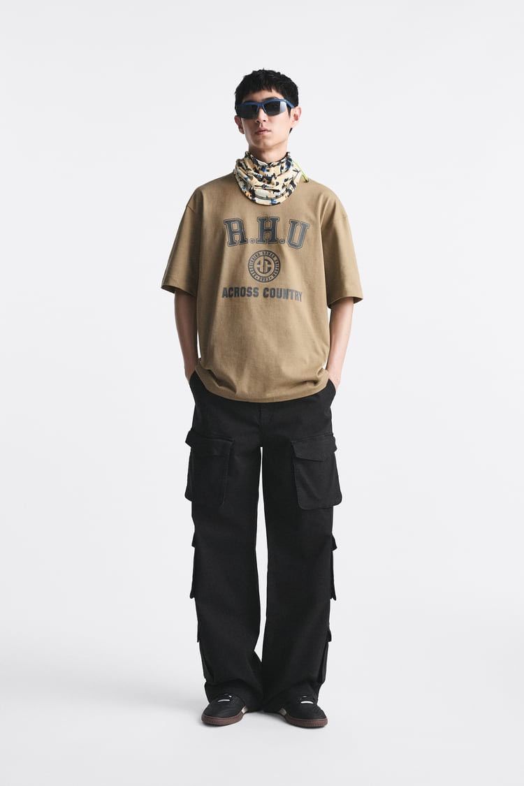 Rhude × Zara RHUDE x Zara NEW T-Shirt taupe brown shirt logo Size US L / EU 52-54 / 3 - 3 Thumbnail