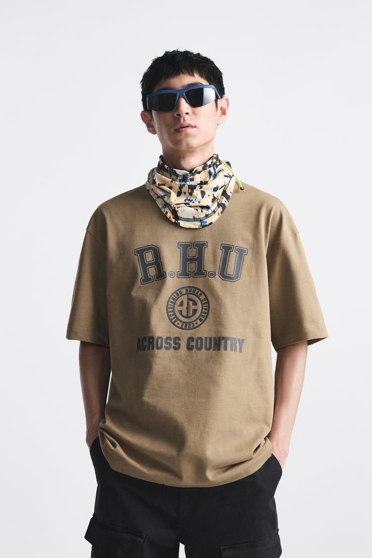 Rhude × Zara RHUDE x Zara NEW T-Shirt taupe brown shirt logo Size US L / EU 52-54 / 3 - 2 Thumbnail