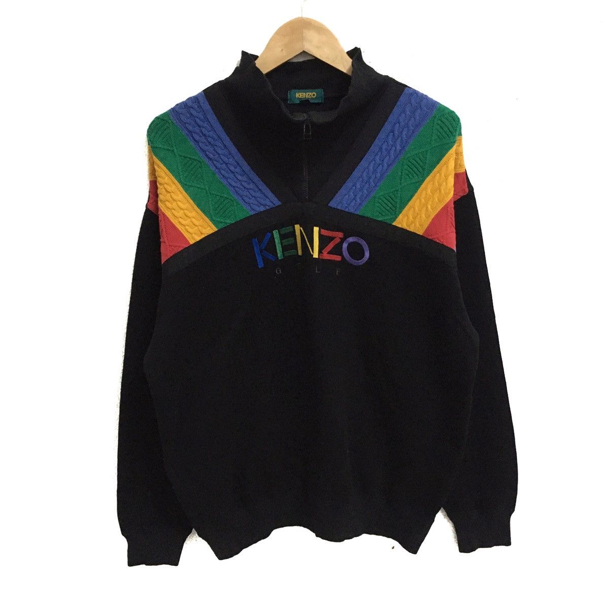 Vintage KENZO GOLF Big Logo Embroidery Sweatshirt Pullover