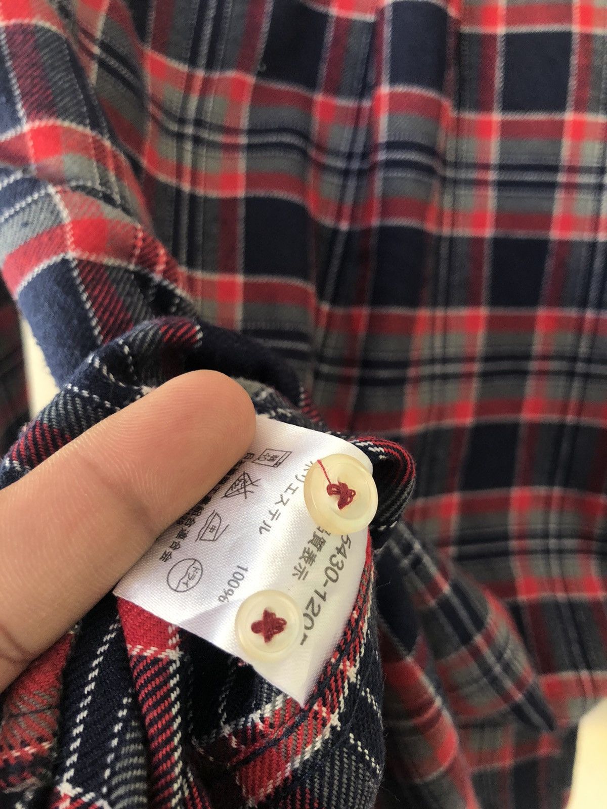 Flannel × Japanese Brand × Vintage Mens Vintage Button Flannel Top Size US L / EU 52-54 / 3 - 4 Thumbnail