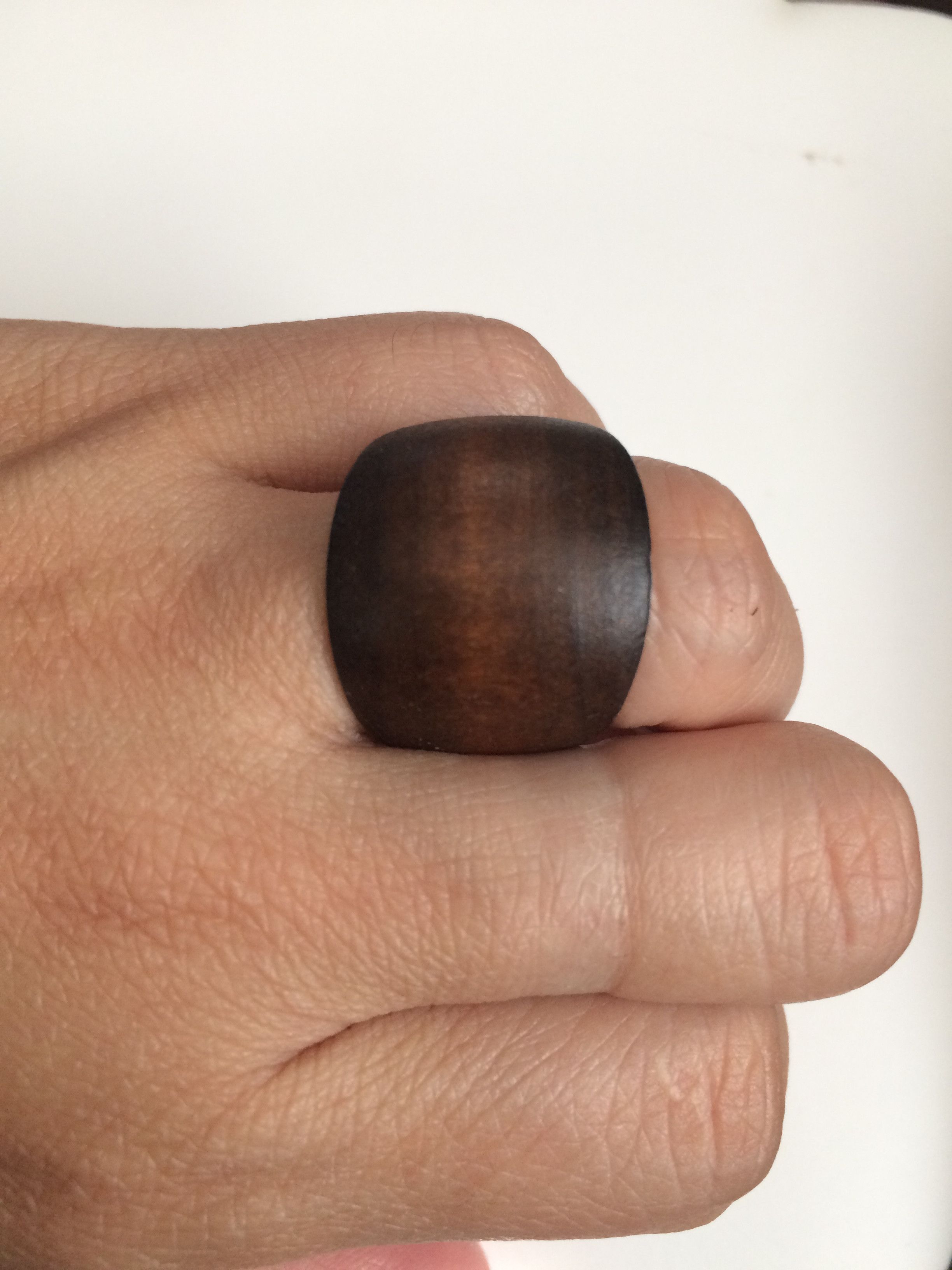 Handmade Red Wooden Ring - Size 8 Size ONE SIZE - 3 Thumbnail
