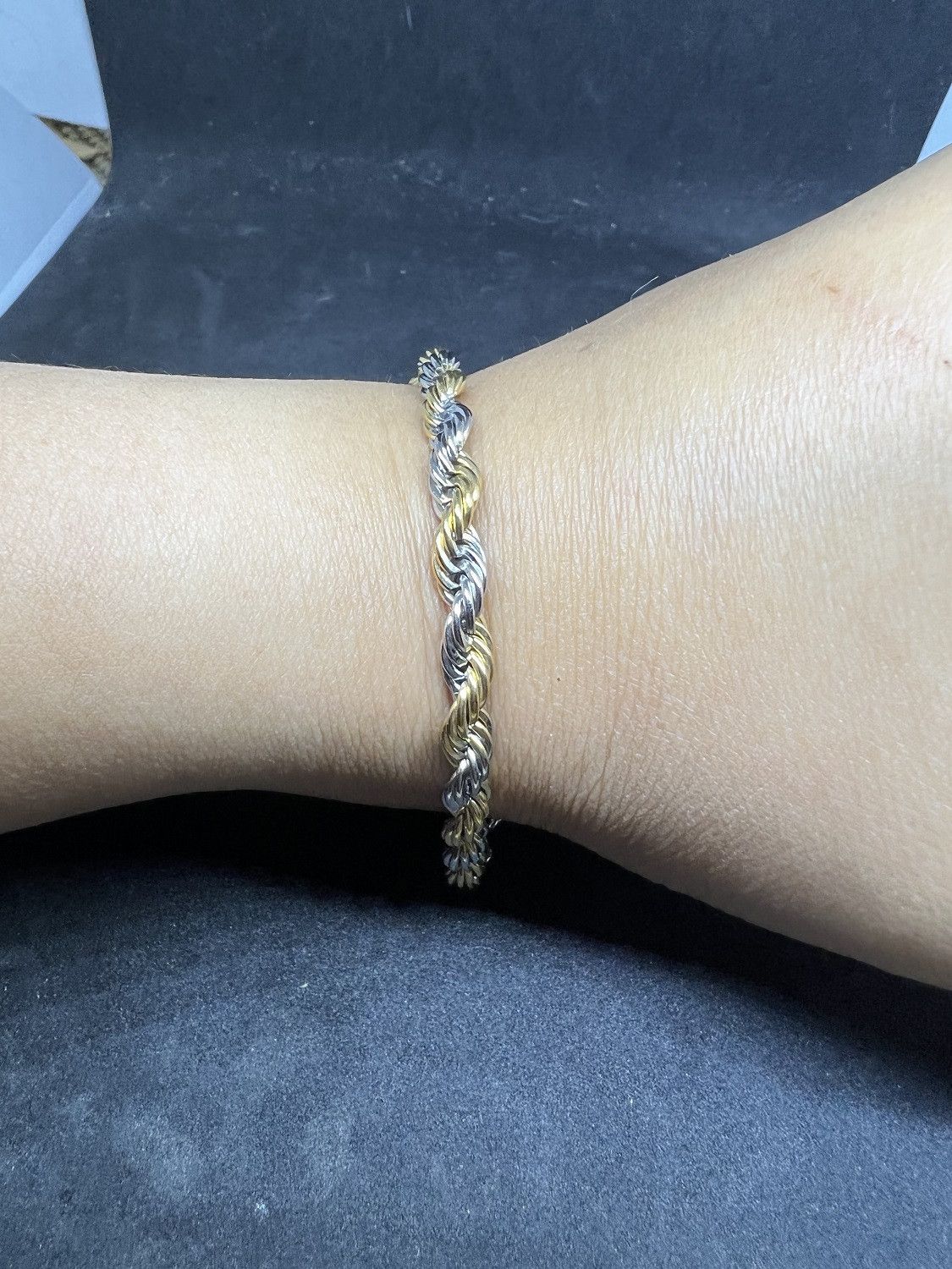 Jewelry Gold and Silver Twist Chains Bracelet Size ONE SIZE - 3 Thumbnail