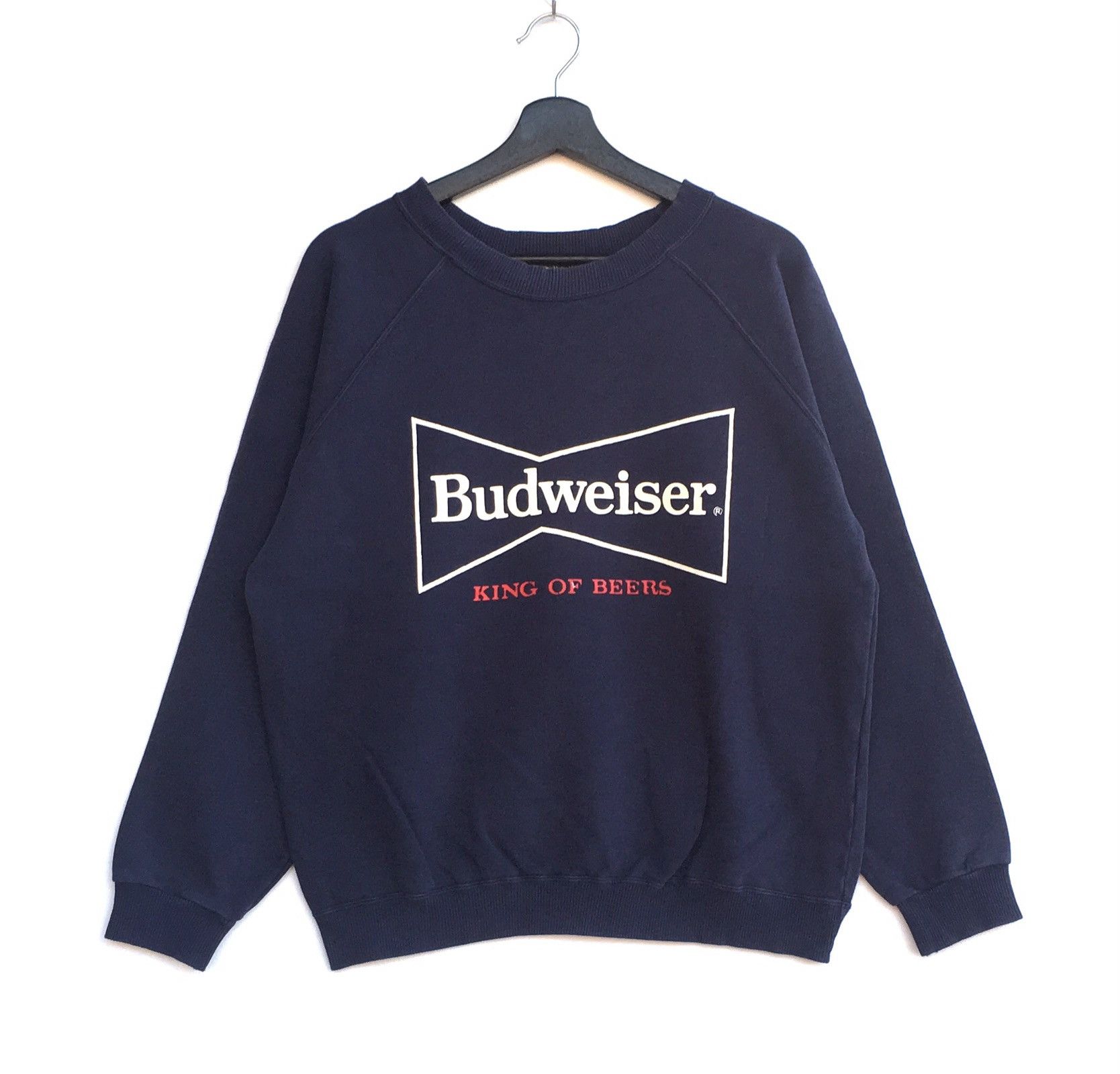 image of Budweiser King Of Beer Biglogo Sweatshirt Pullover in Blue, Men's (Size Medium)