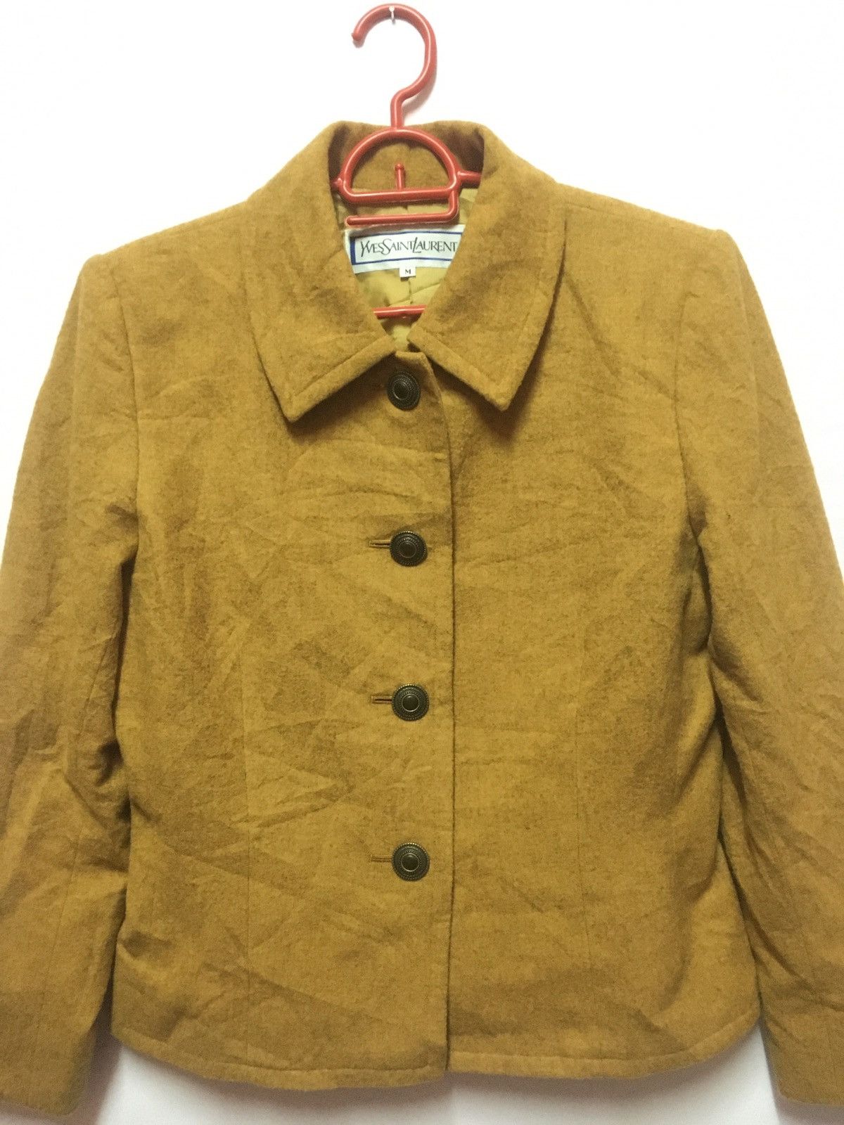 Yves Saint Laurent VINTAGE WOOL YSL BUTTON UP Size 38S - 5 Thumbnail