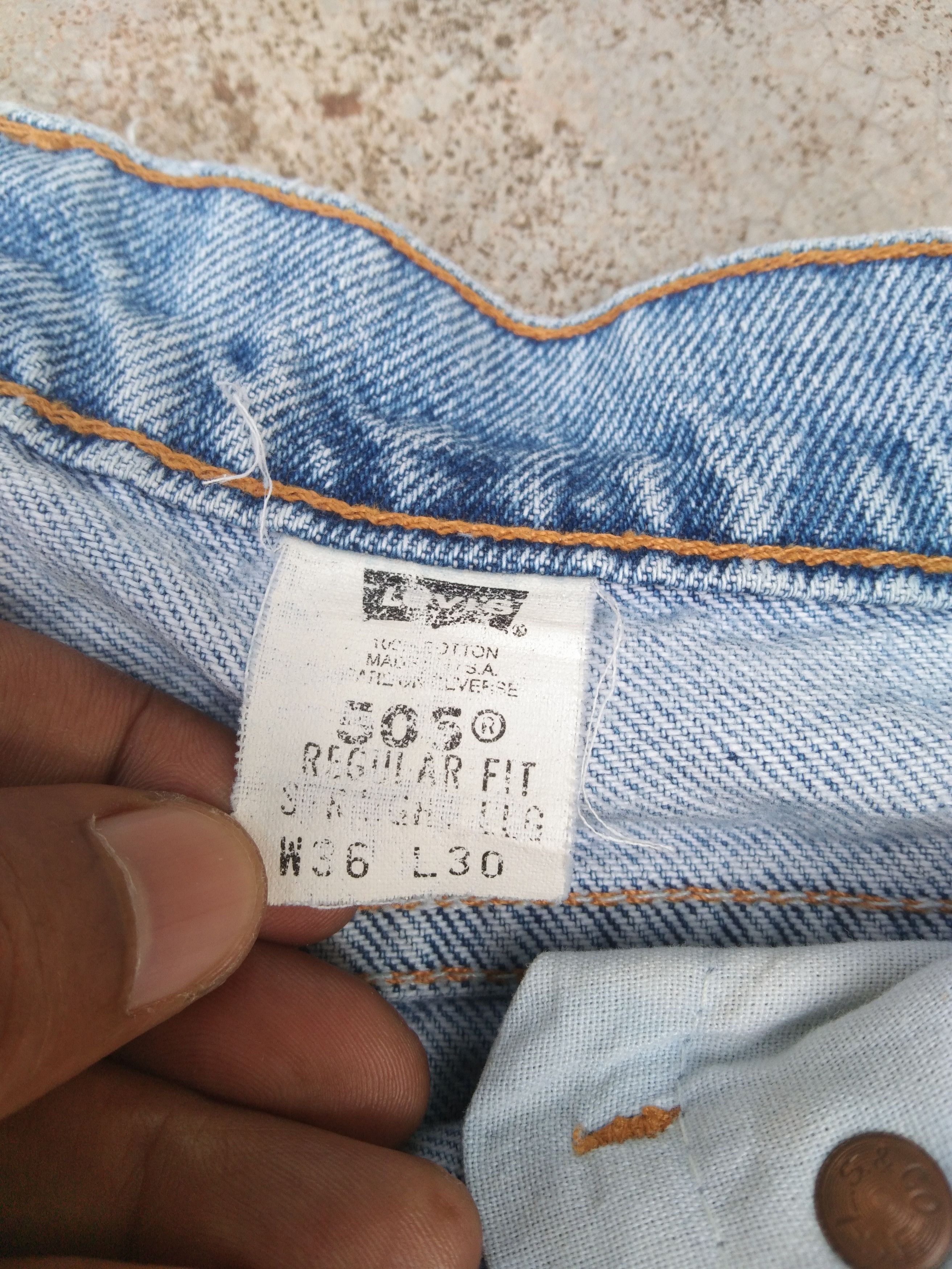 Levi's 90s Vintage Levi's Jeans Orange Tab 505 Made In USA 34x30 Size US 34 / EU 50 - 12 Thumbnail