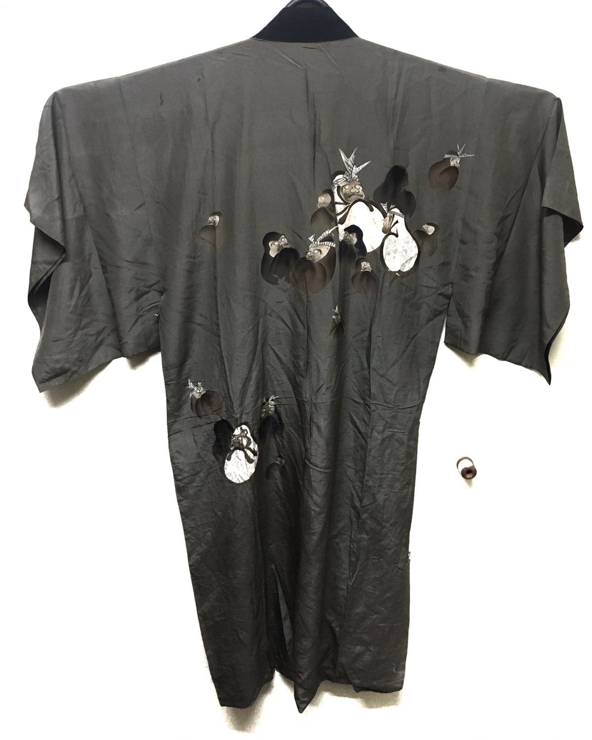 Japanese Brand Vintage 70’s Silk Kimono kamehameha geisha Hand Painted Size US L / EU 52-54 / 3 - 1 Thumbnail
