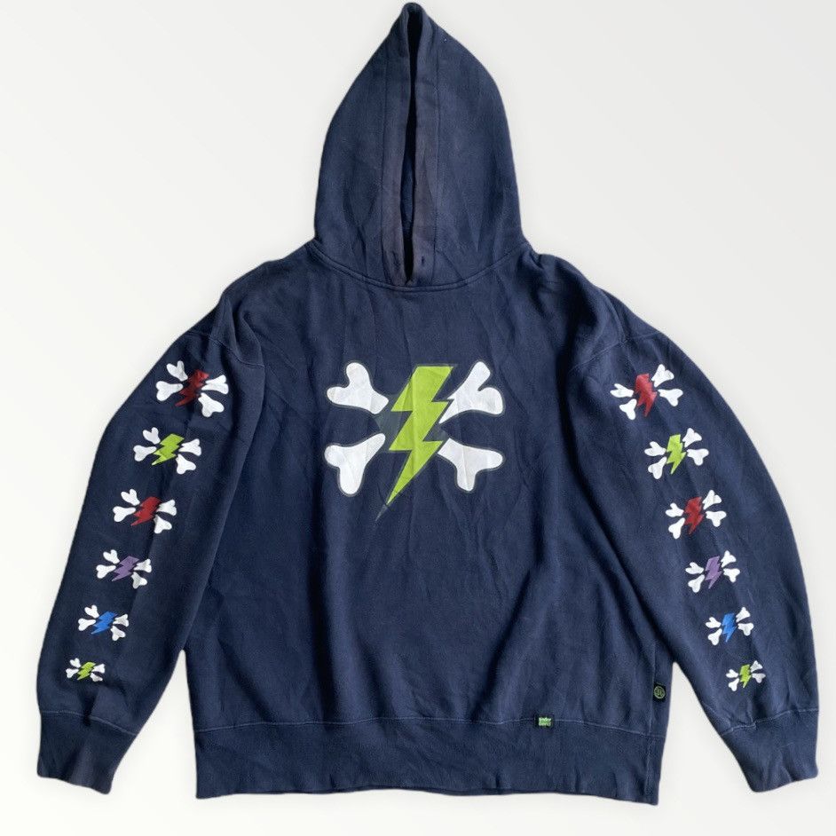 image of Vintage Undercover Thunder Bold Hoodie in Navy, Men's (Size Large)