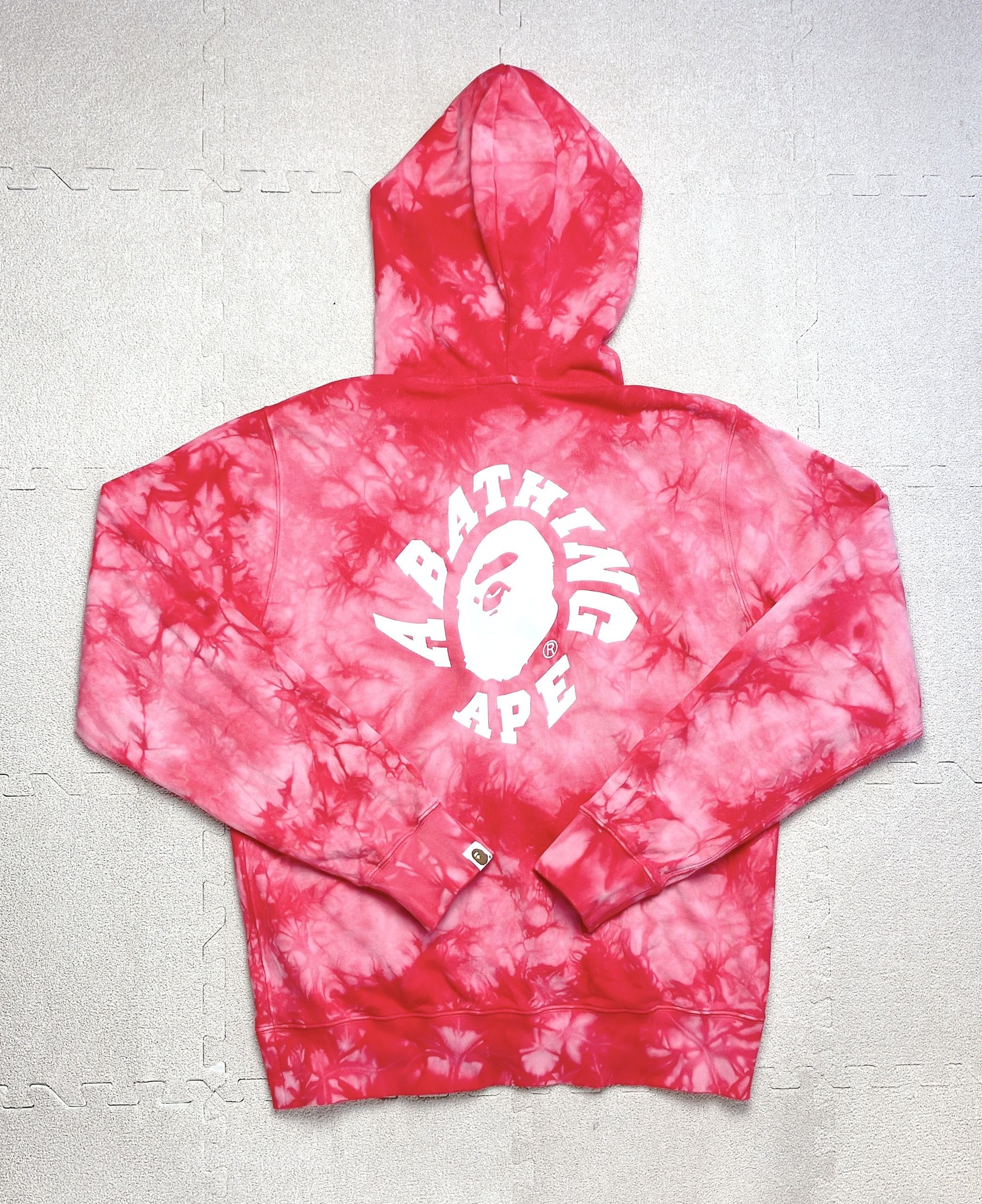 Bape Bape Pink tie dye College Logo Full Zip Hoodie White Size US M / EU 48-50 / 2 - 3 Thumbnail