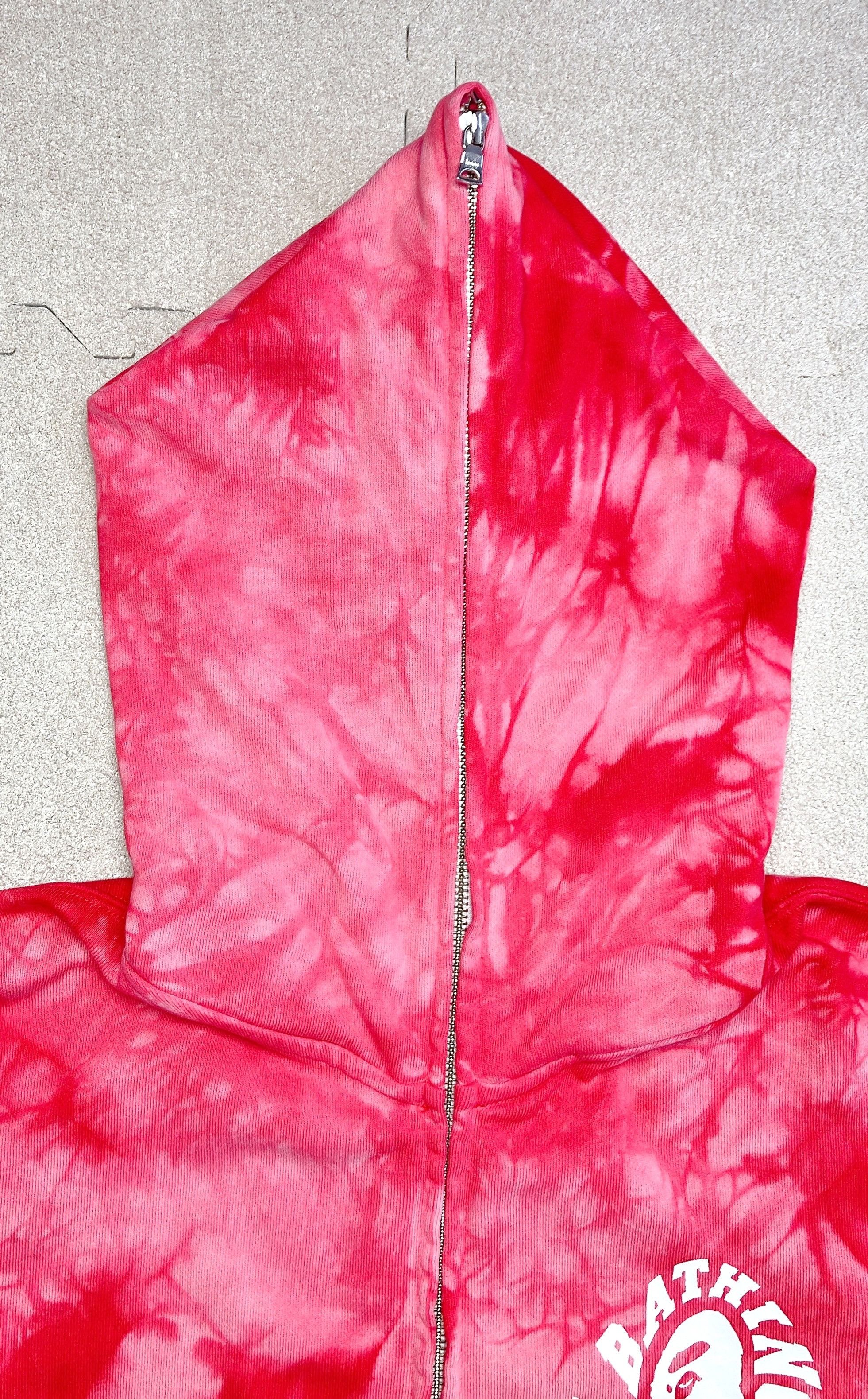 Bape Bape Pink tie dye College Logo Full Zip Hoodie White Size US M / EU 48-50 / 2 - 16 Thumbnail