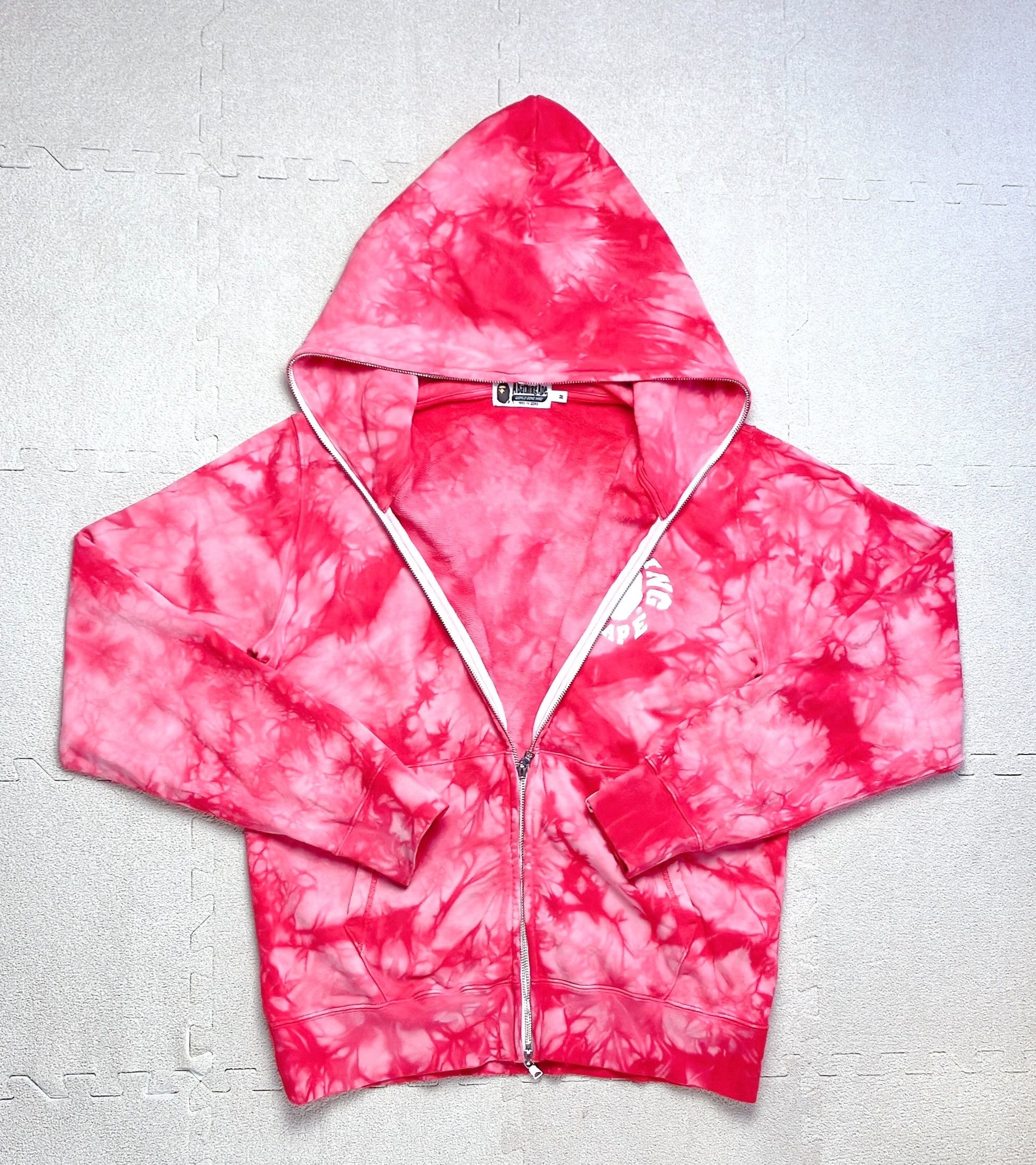 Bape Bape Pink tie dye College Logo Full Zip Hoodie White Size US M / EU 48-50 / 2 - 2 Thumbnail