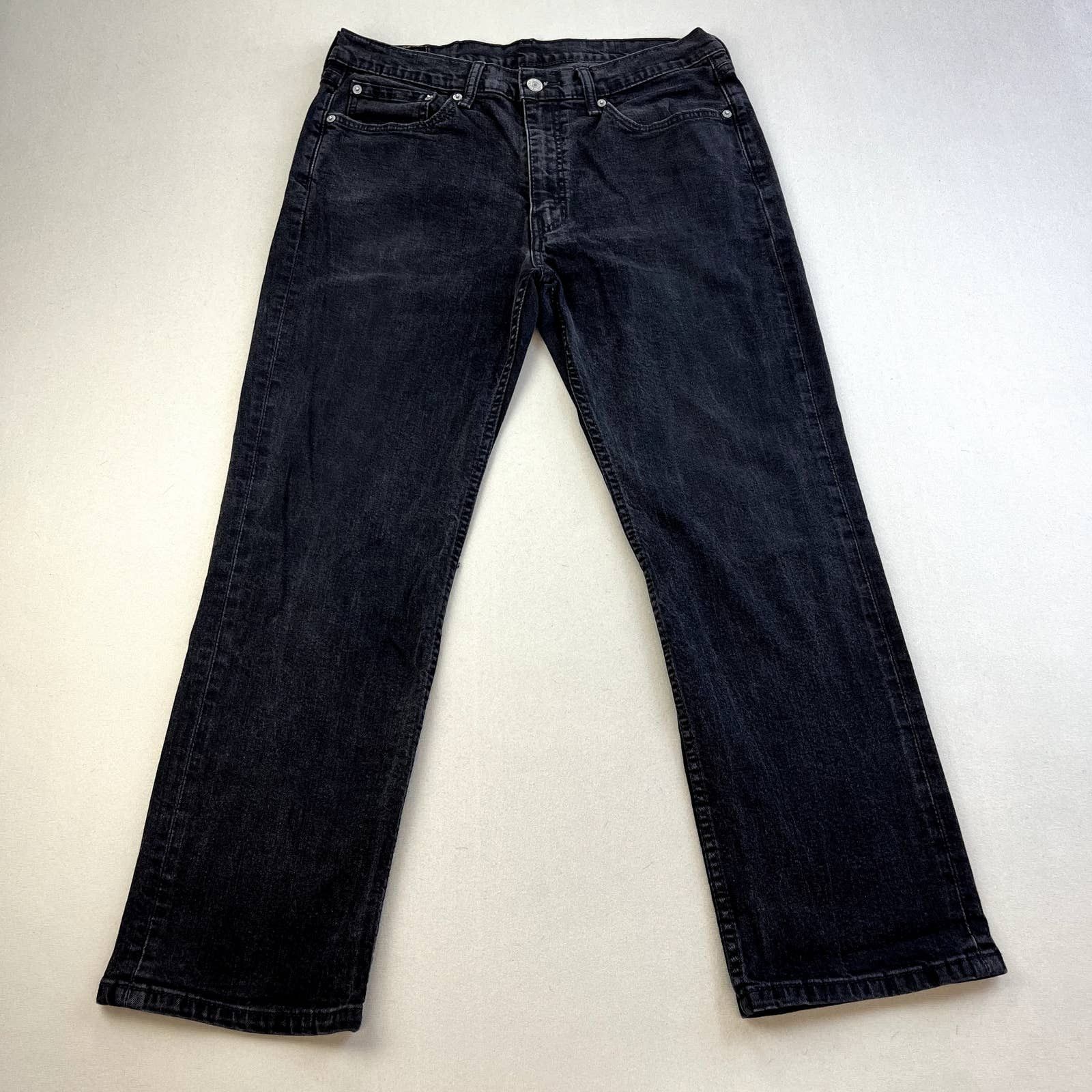 Levi's Levis 514 Jeans Mens 36x30 Black Denim Straight Leg Charcoal Size US 36 / EU 52 - 4 Thumbnail