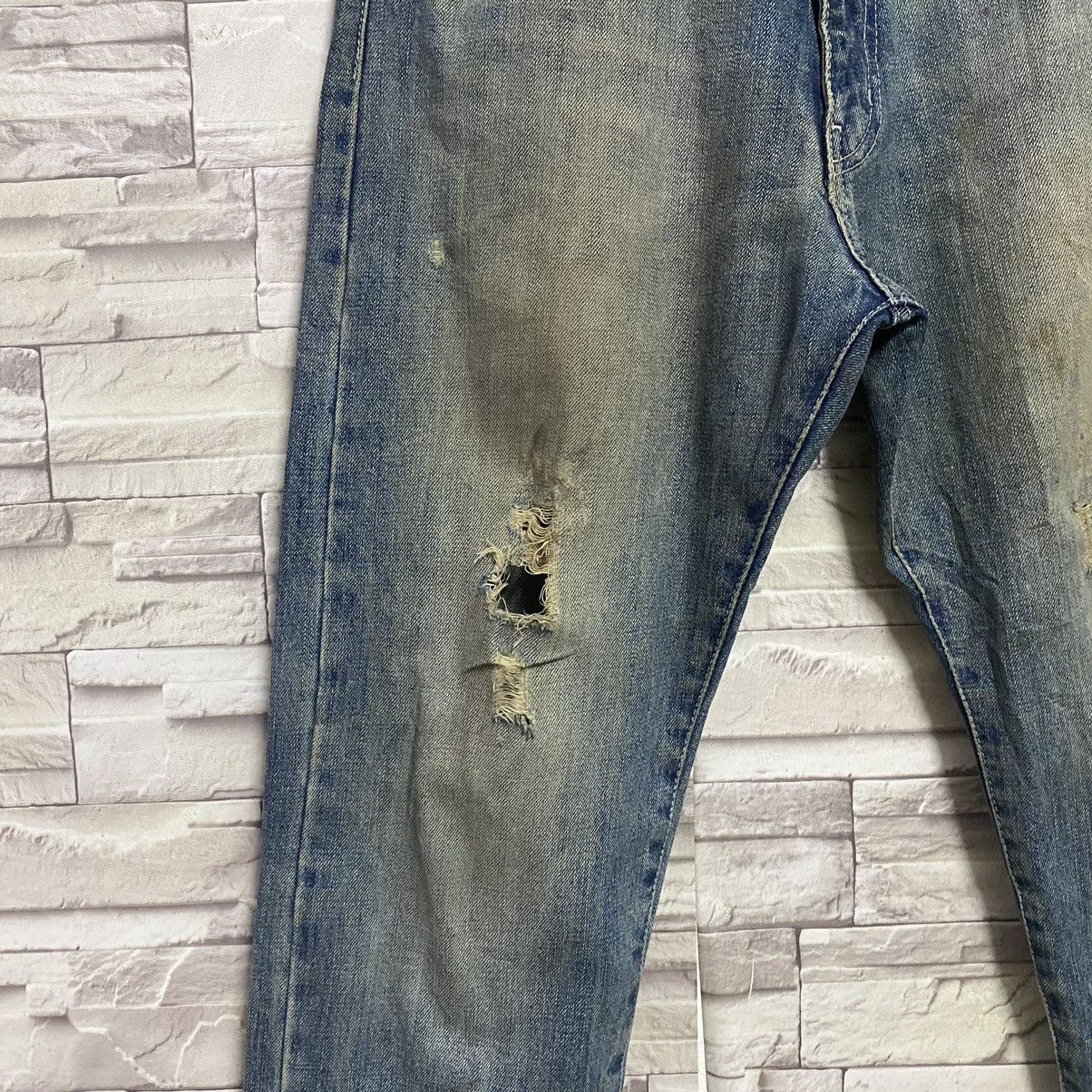 Stussy Vintage Stussy Thrashed Denim Jeans Pocket Logo Size US 32 / EU 48 - 8 Thumbnail