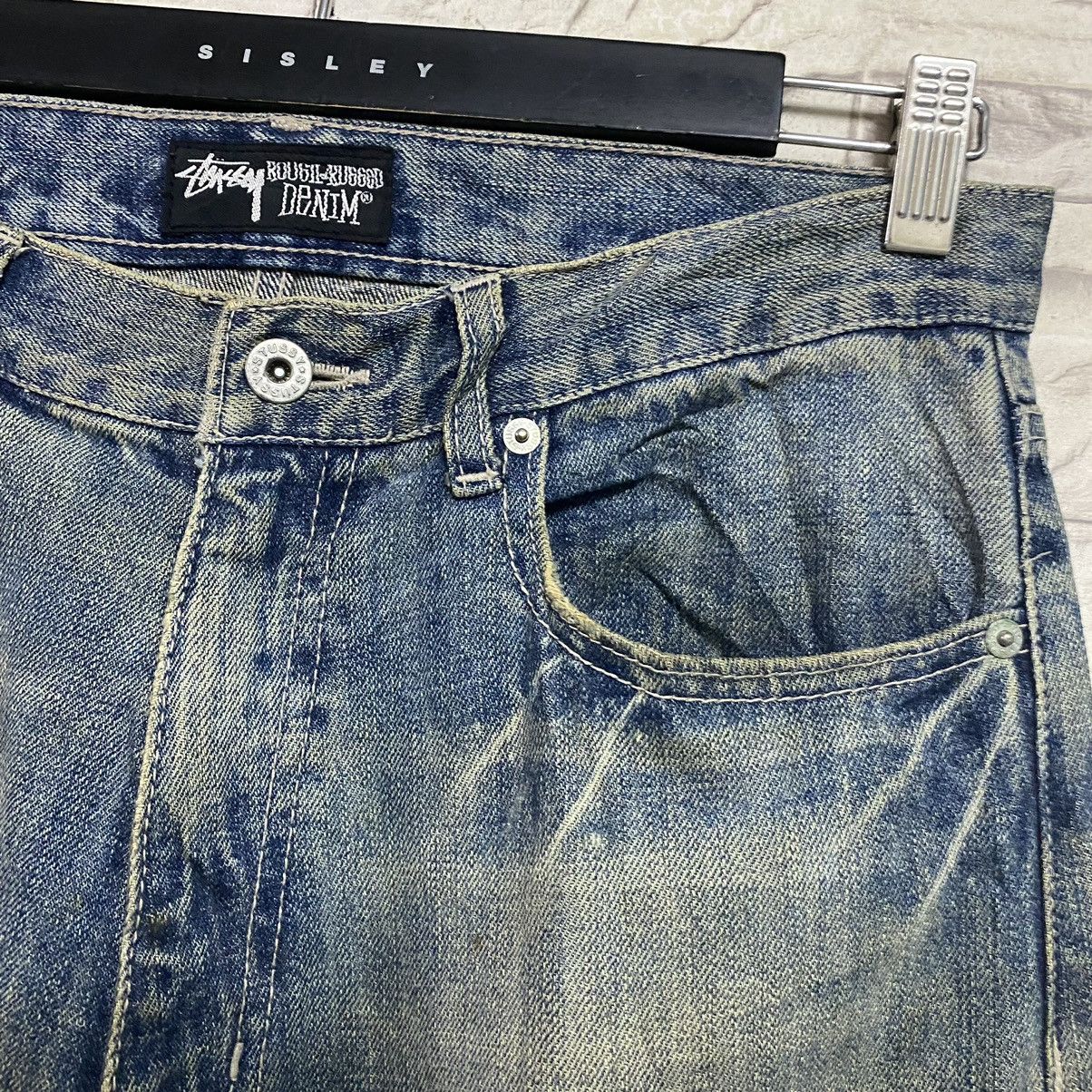 Stussy Vintage Stussy Thrashed Denim Jeans Pocket Logo Size US 32 / EU 48 - 5 Thumbnail