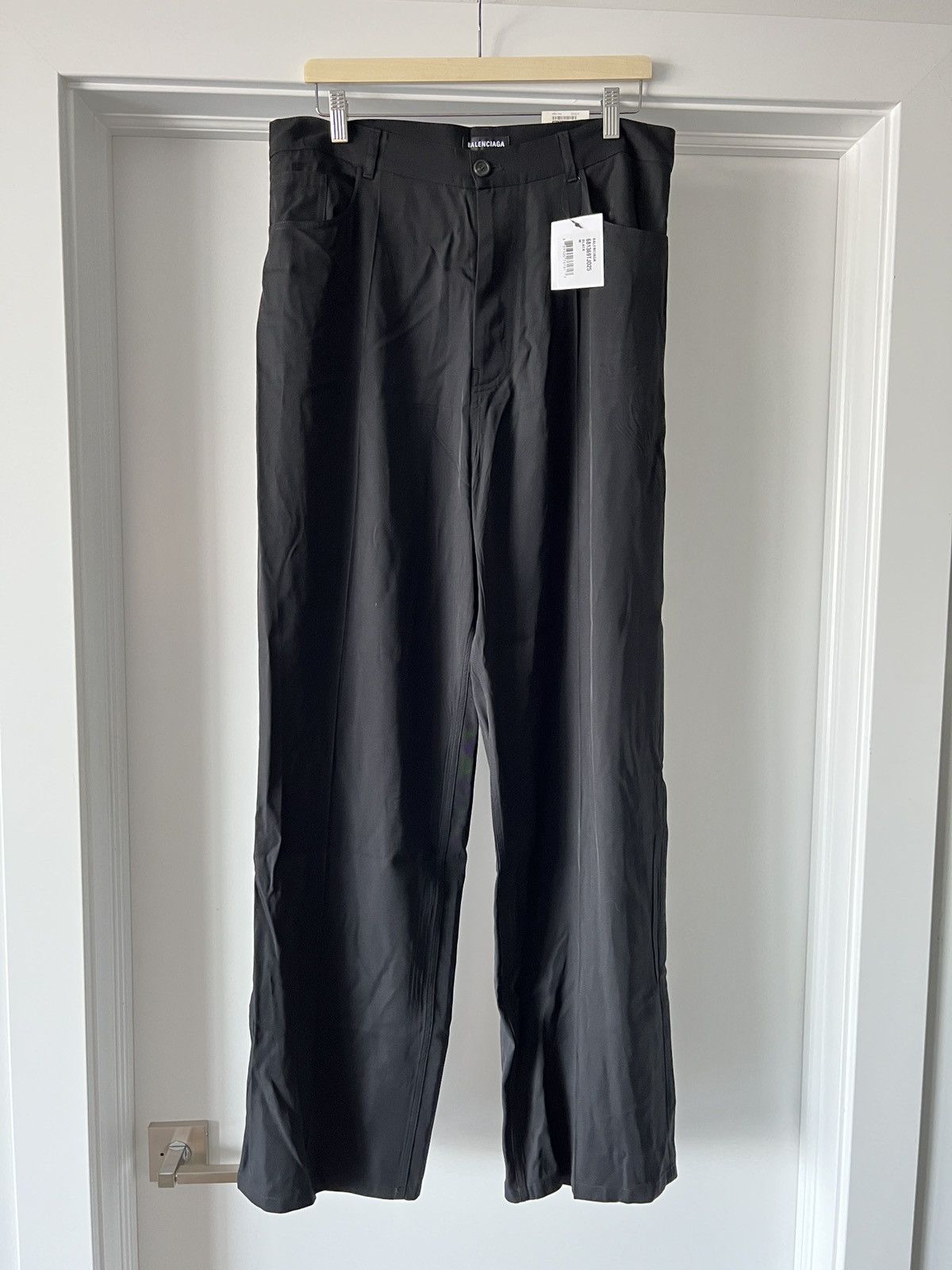 Pre-owned Balenciaga Summer 22 Black Classic Fluid Trousers - M