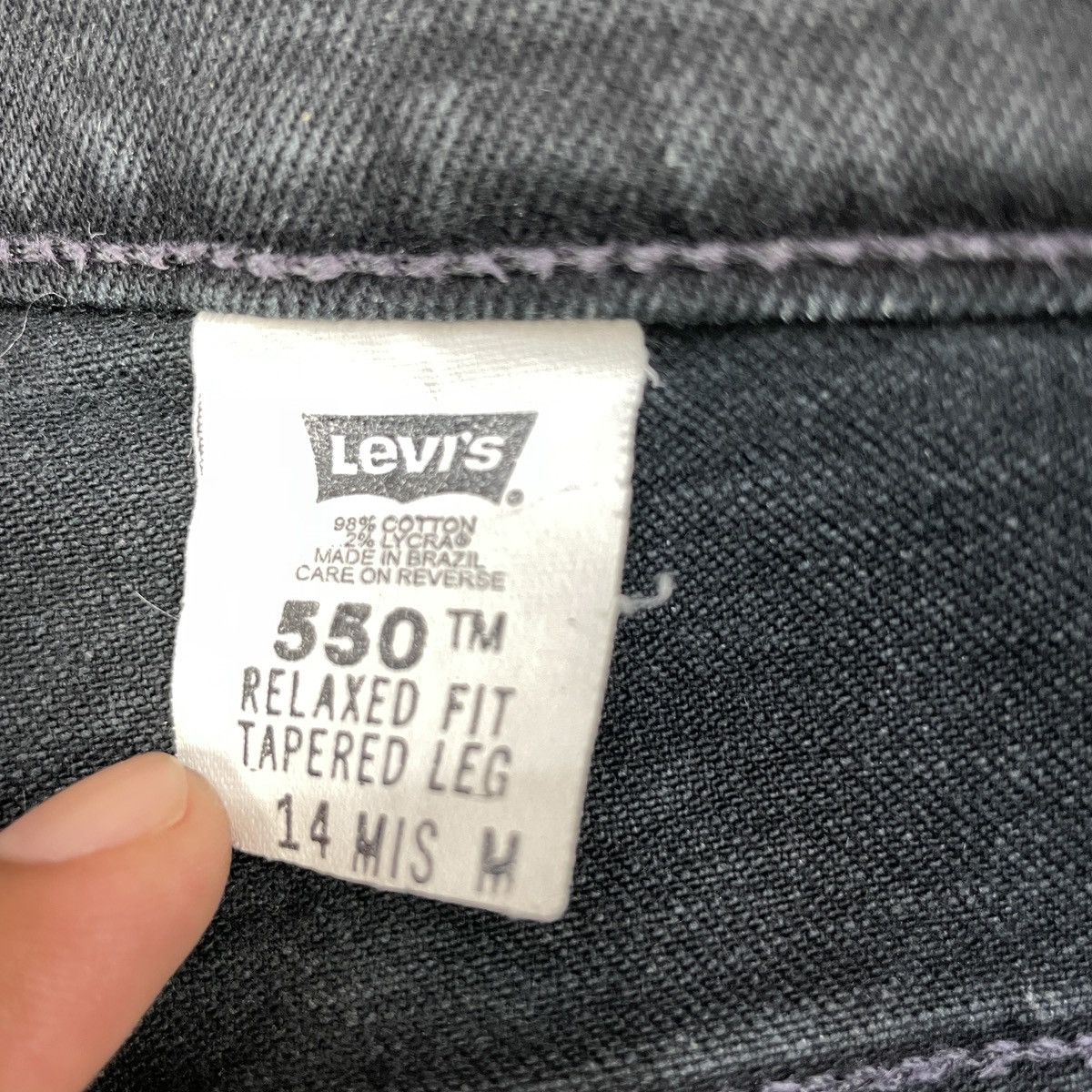 Levi's × Vintage Vintage Levi's 550 Super Black faded Jeans -wc 255 Size US 32 / EU 48 - 8 Thumbnail