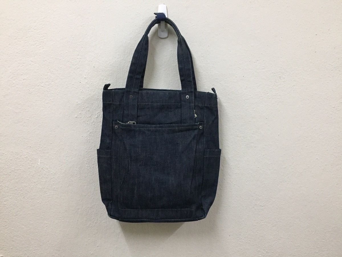 image of Yohji Yamamoto Y’Saccs Denim Tote Bag in Blue Denim, Men's
