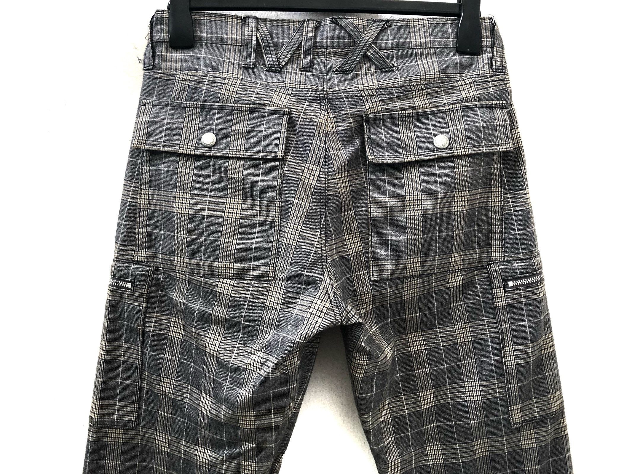 Vintage Mximilian Japan Checkered Bondage Cargo Trouser Pant Size US 31 - 9 Thumbnail