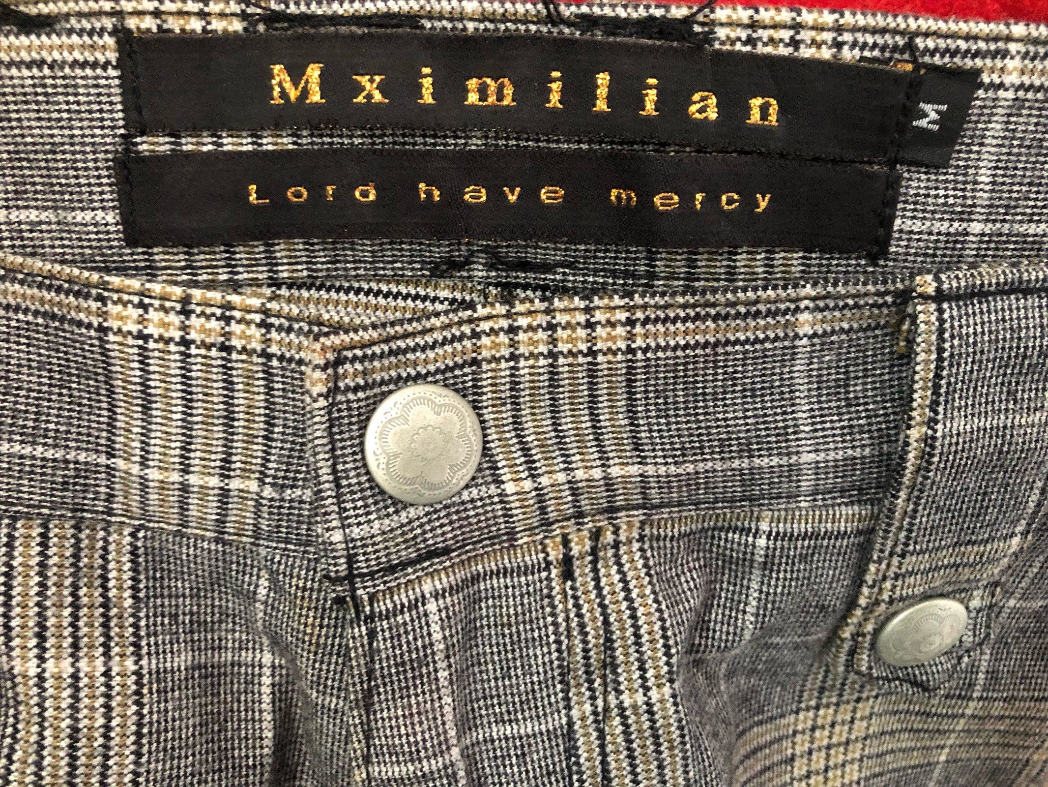 Vintage Mximilian Japan Checkered Bondage Cargo Trouser Pant Size US 31 - 14 Thumbnail